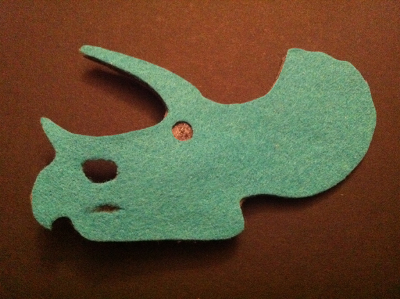 Triceratops Skull Hair Clip