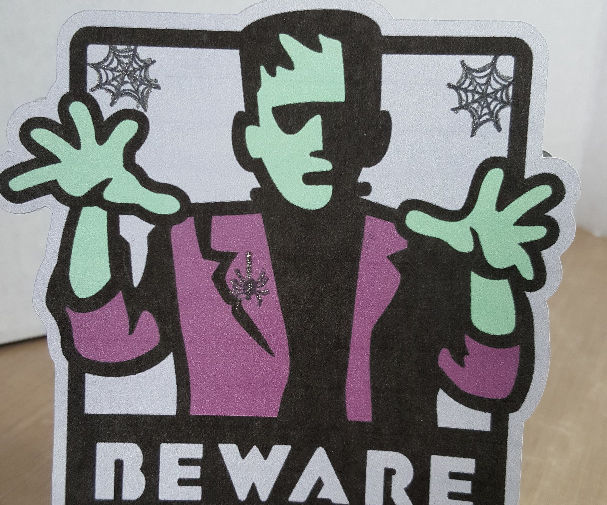 Beware Shaped Halloween Card