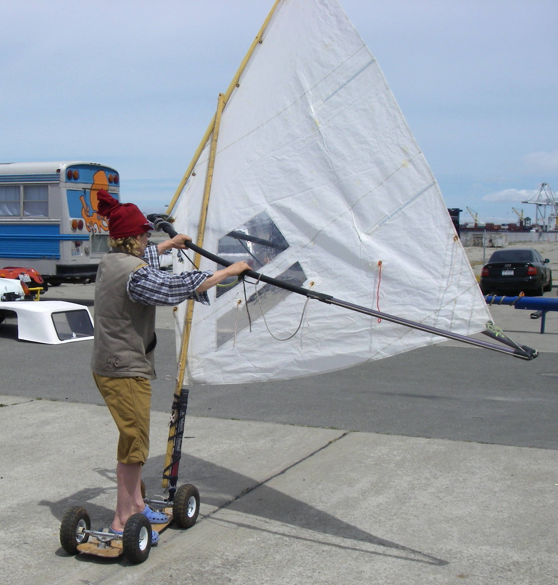 Steampunk Lugsail Land Windsurfer