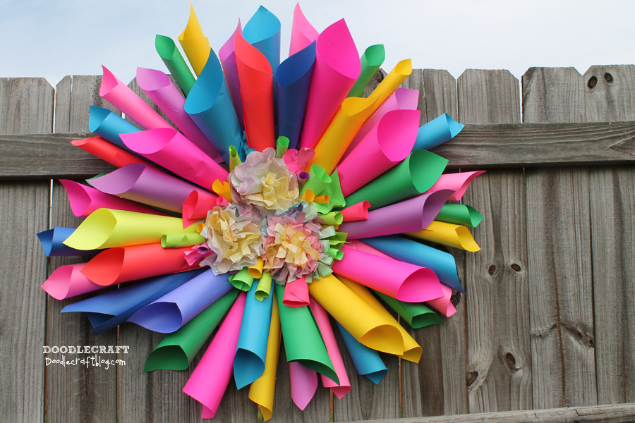 Rolled Astrobrights paper dahlia flower wreath easy hot glue crafts craft project spring colorize (14).JPG