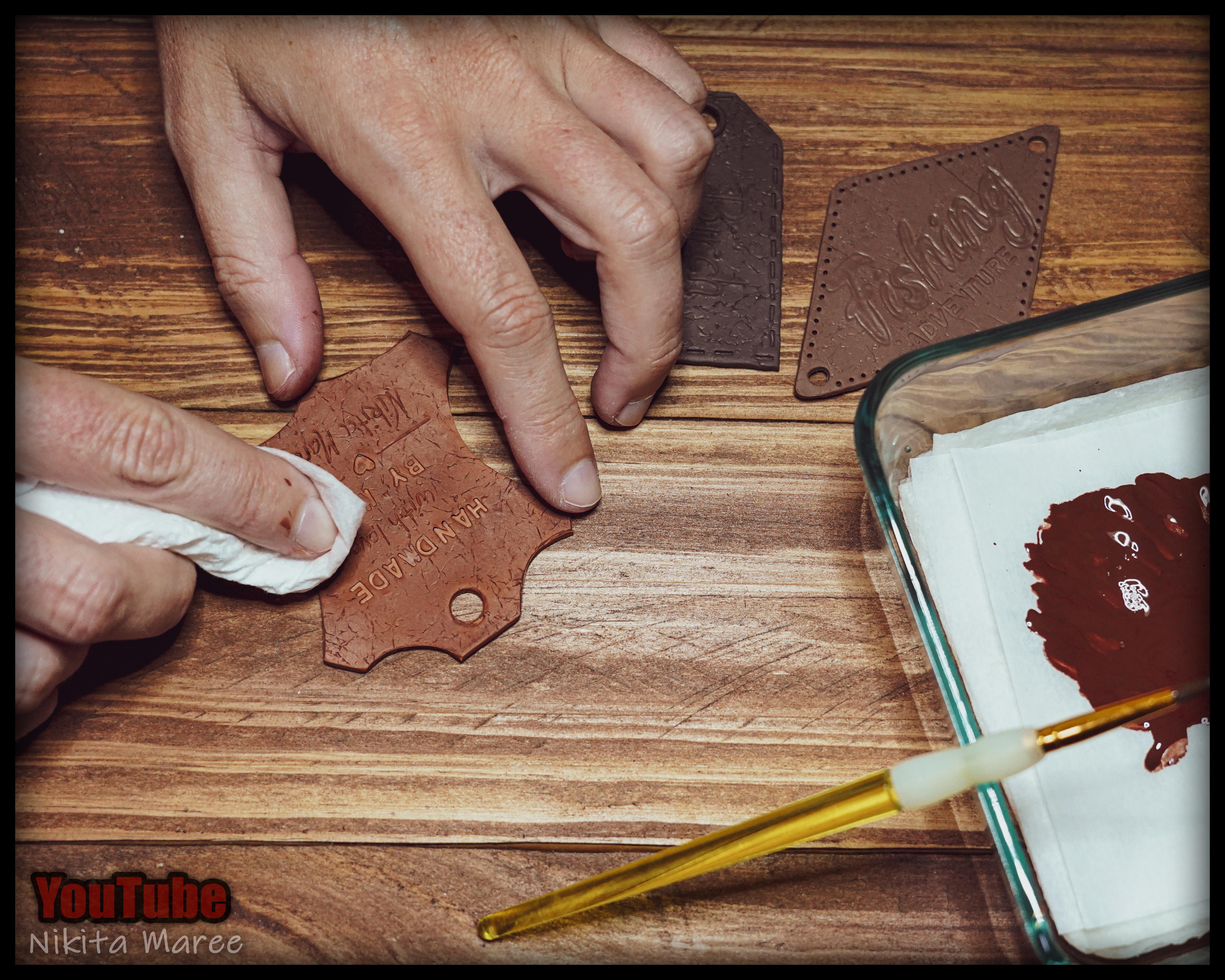 How to make polymer clay look like real leather. Faux Leather made from Polymerclay. Polymerclay tutorials (31).jpg