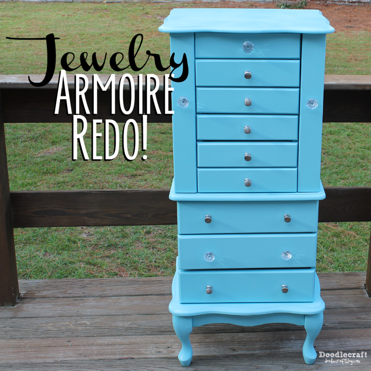 jewelry armoire redo before and after yard sale thrifting find easy diy spray painting paint laminate new knobs crystal curvy legs (1).JPG