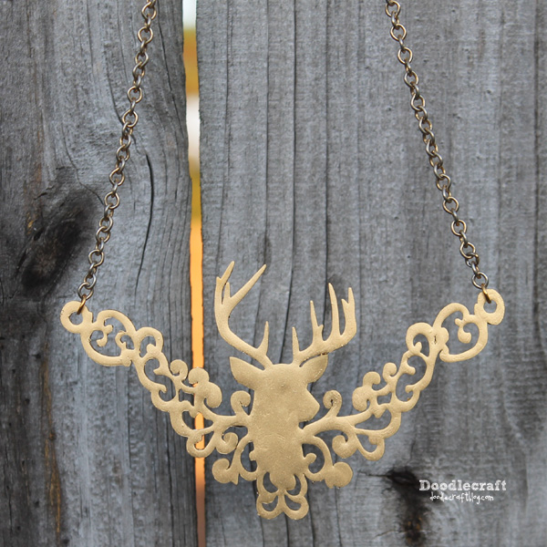 deer head trophy stag filigree gold shrink plastic shrinky dinks easy diy craft necklace shimmer metallic (10).JPG