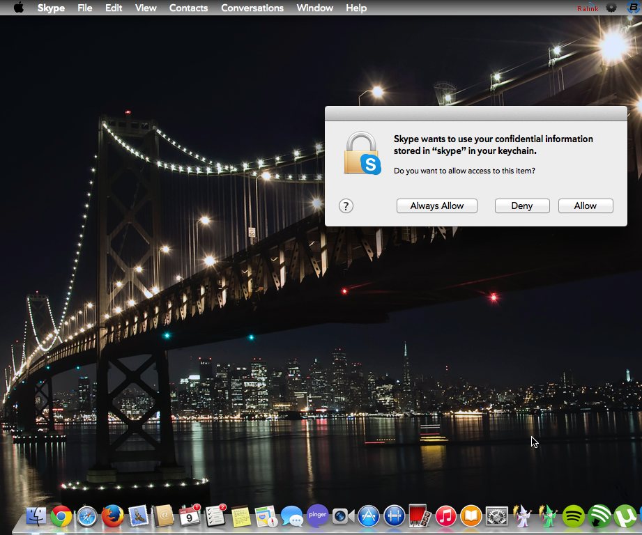 How to fix Skype Keychain Access after installing Flavours for Mac