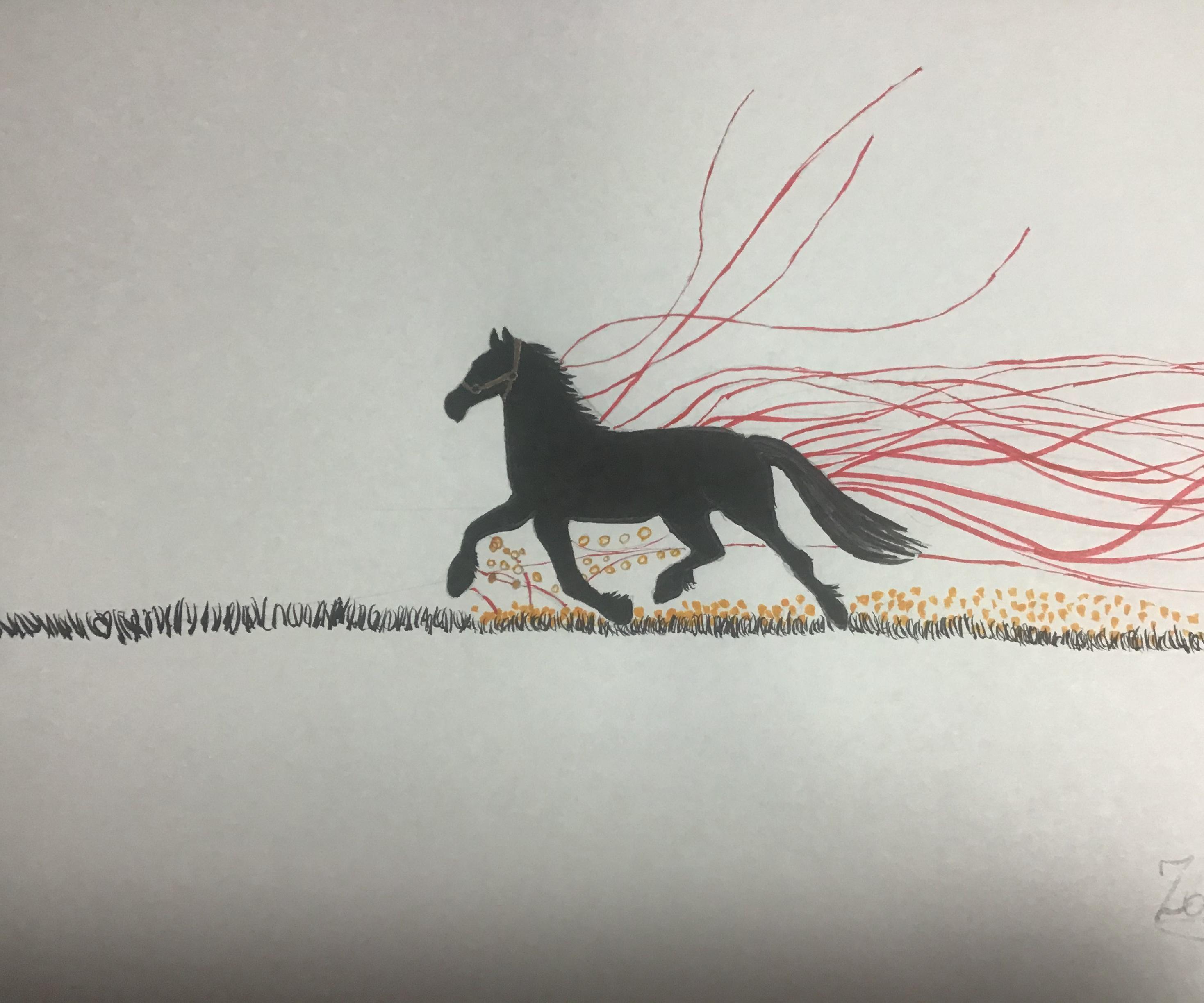 How to Draw a Horse Silhouette (in Color)
