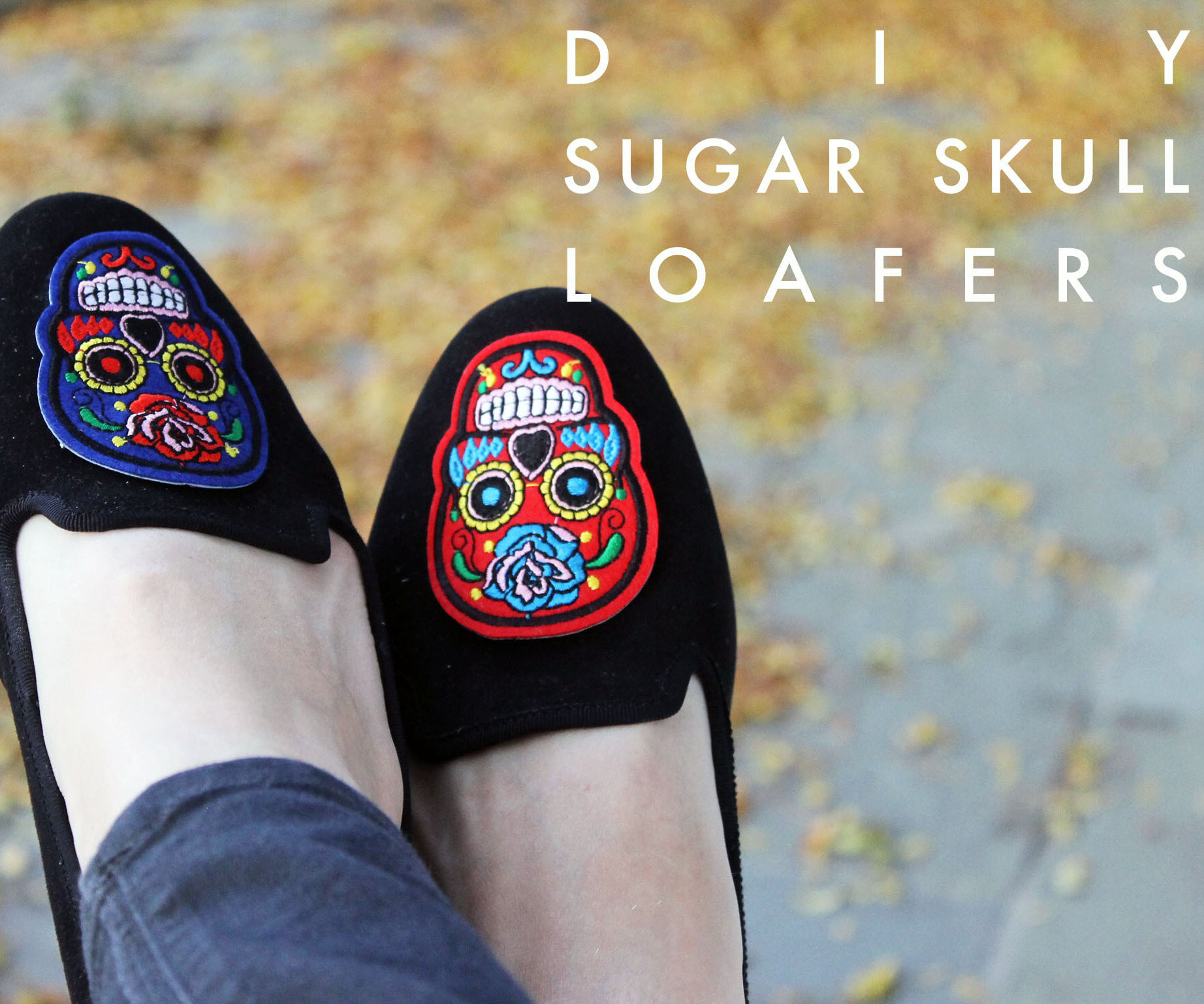 DIY Changeable Sugar Skull Loafers