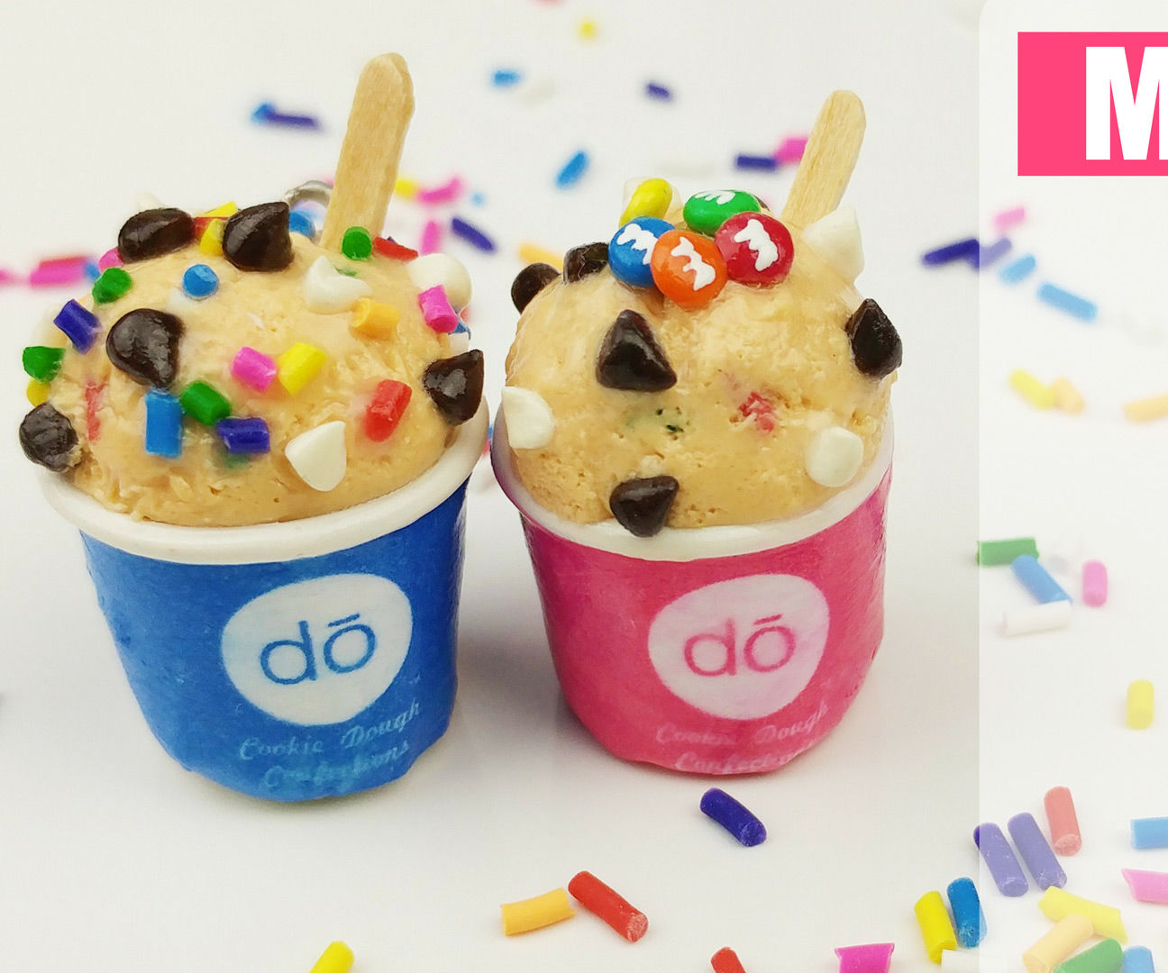 ?'Cookie Do Confections' Inspired Polymer Clay Charm-Miniature Cookie Dough Tutorial-Dollhouse DIY