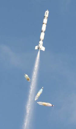 Water rocket with boosters