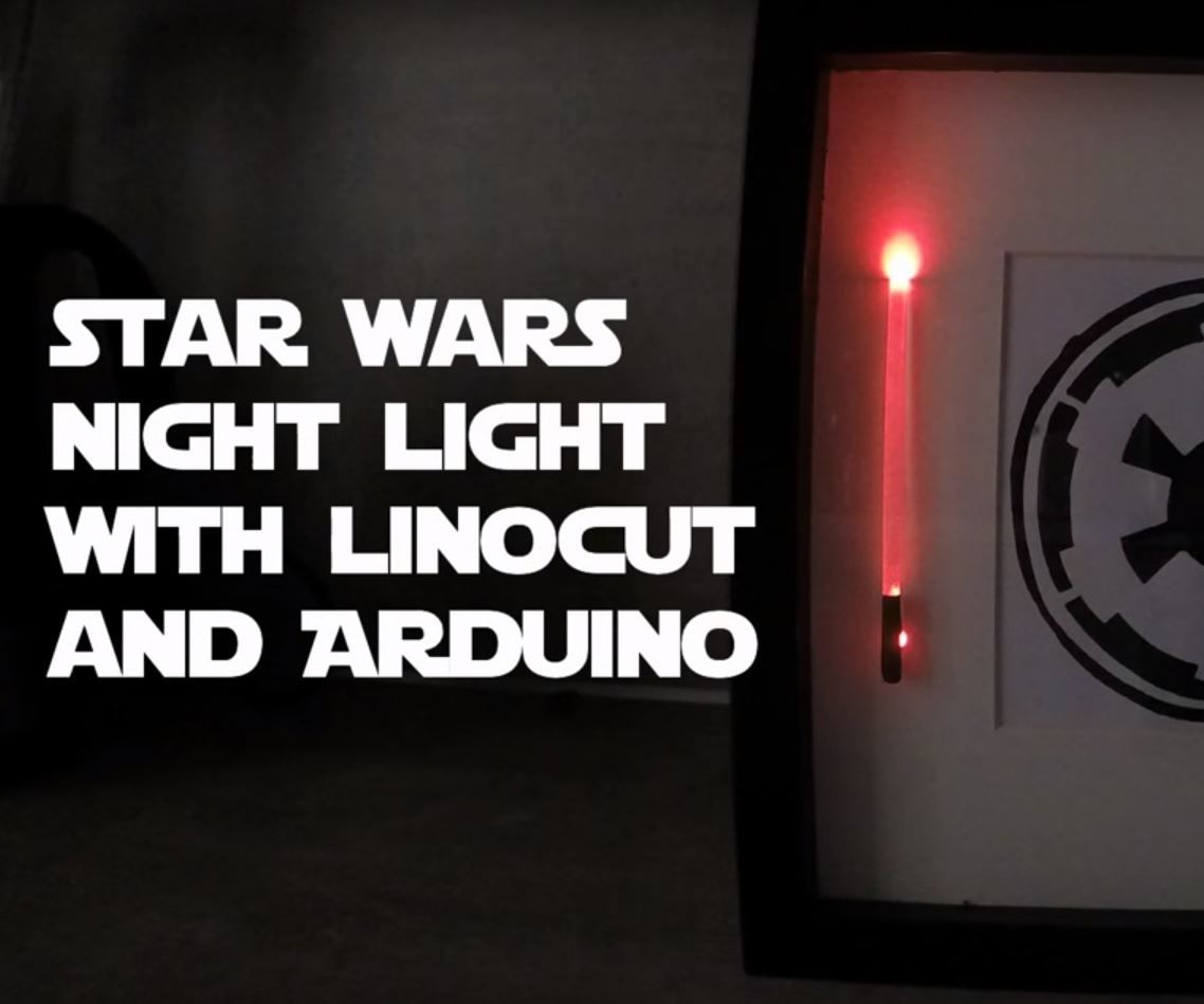 Star Wars Night Light With Linocut and Arduino