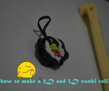 how to make 2D and 3D sushi roll loom band charm?