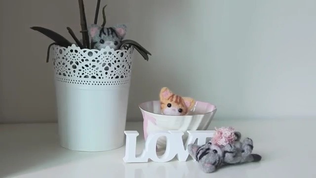 Felted Kitty Cats