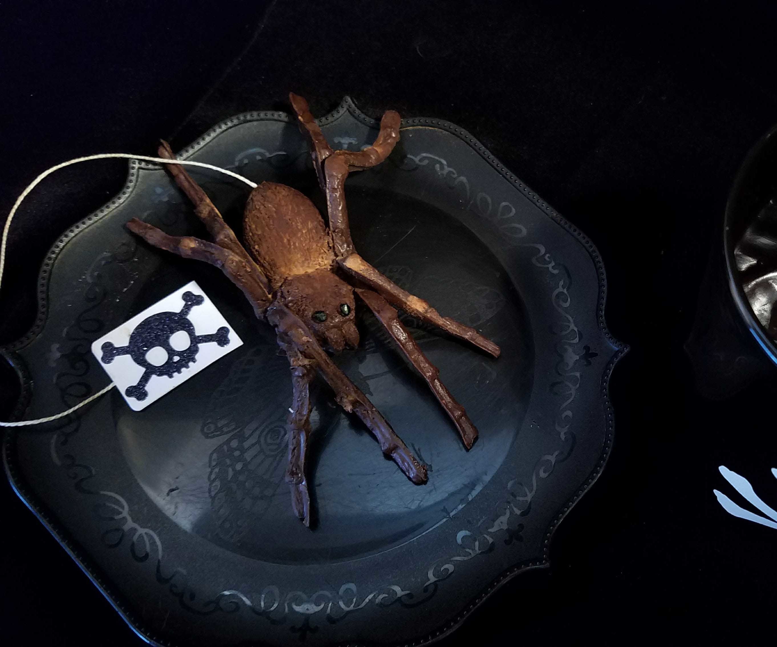 Dark Chocolate Spiders Filled With Marshmallow Eggs