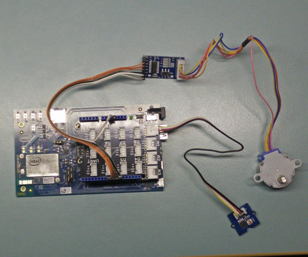 Automated curtain using intel Edison & thethings.IO