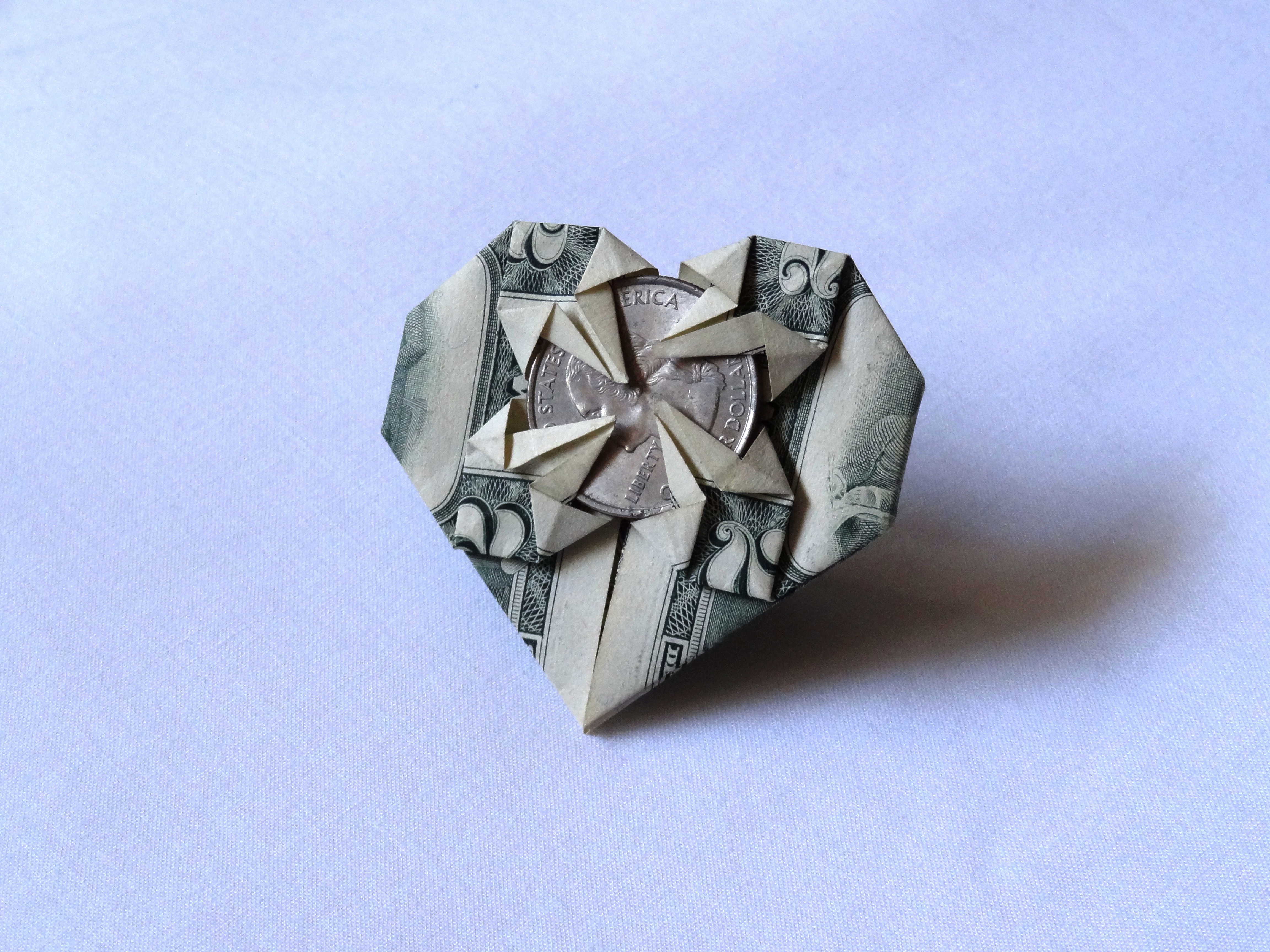 Dollar Bill Origami Heart