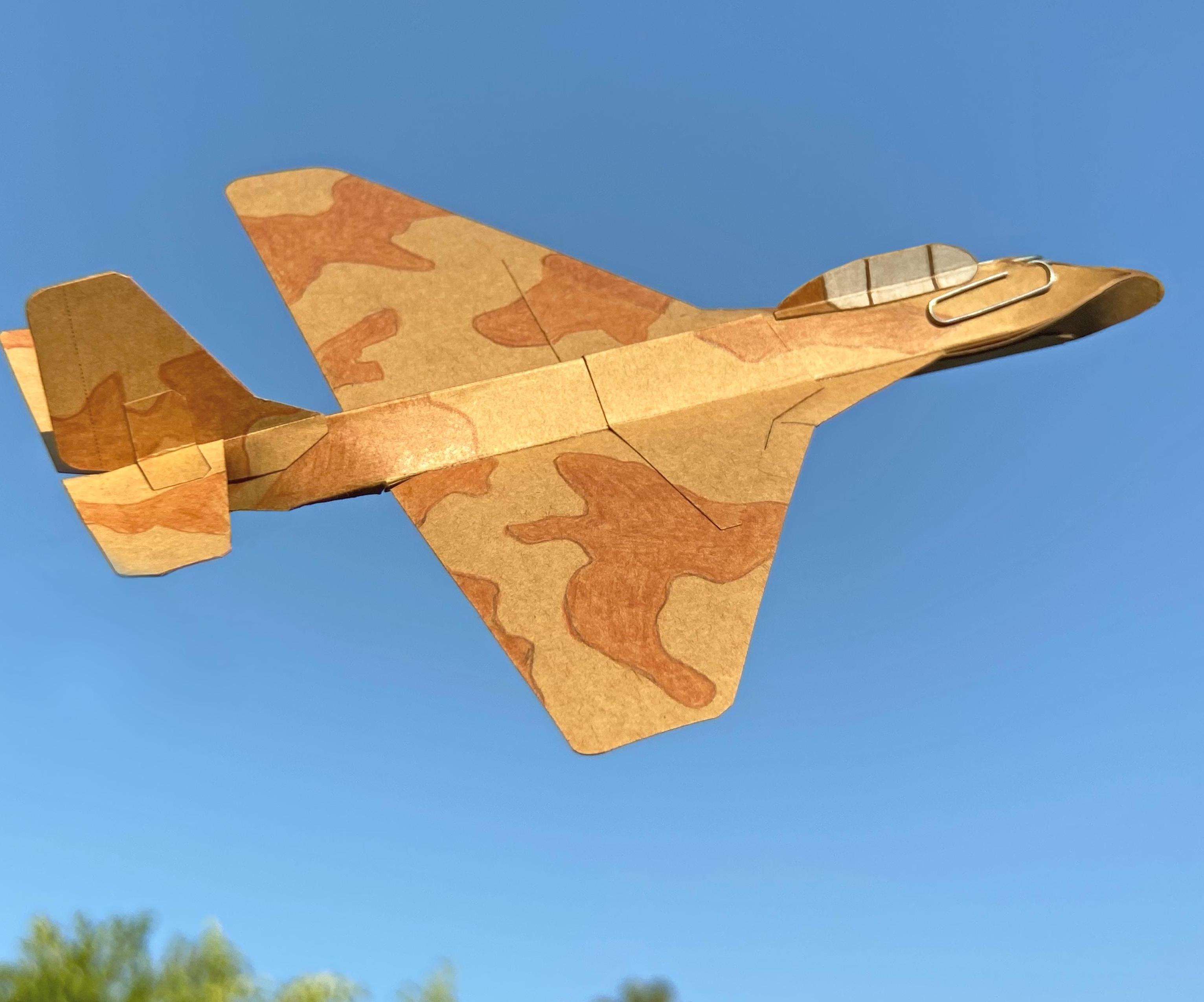 Card Stock Delta Jet Airplane