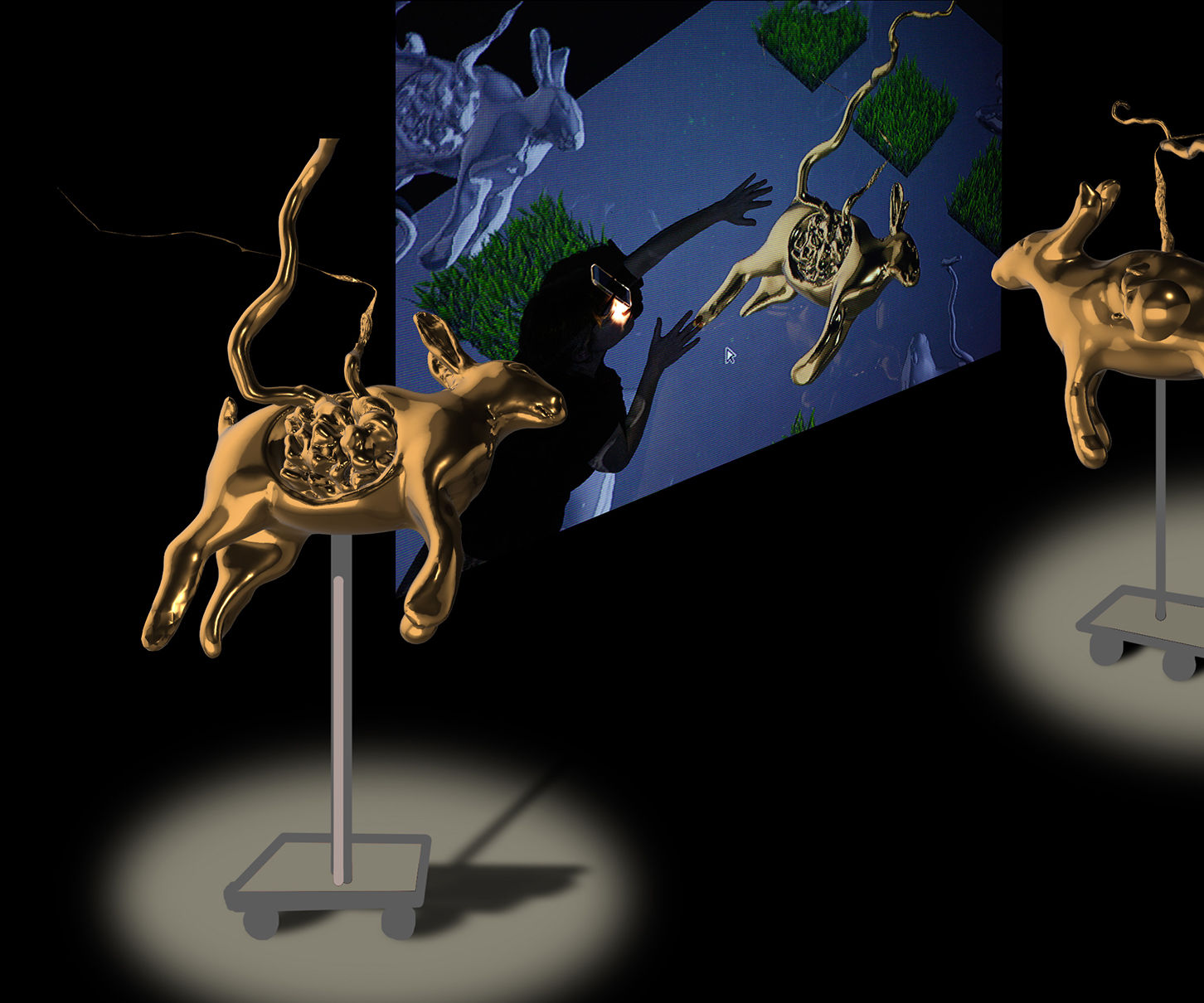 Rabbit with Unraveling Human Brain in its Belly 