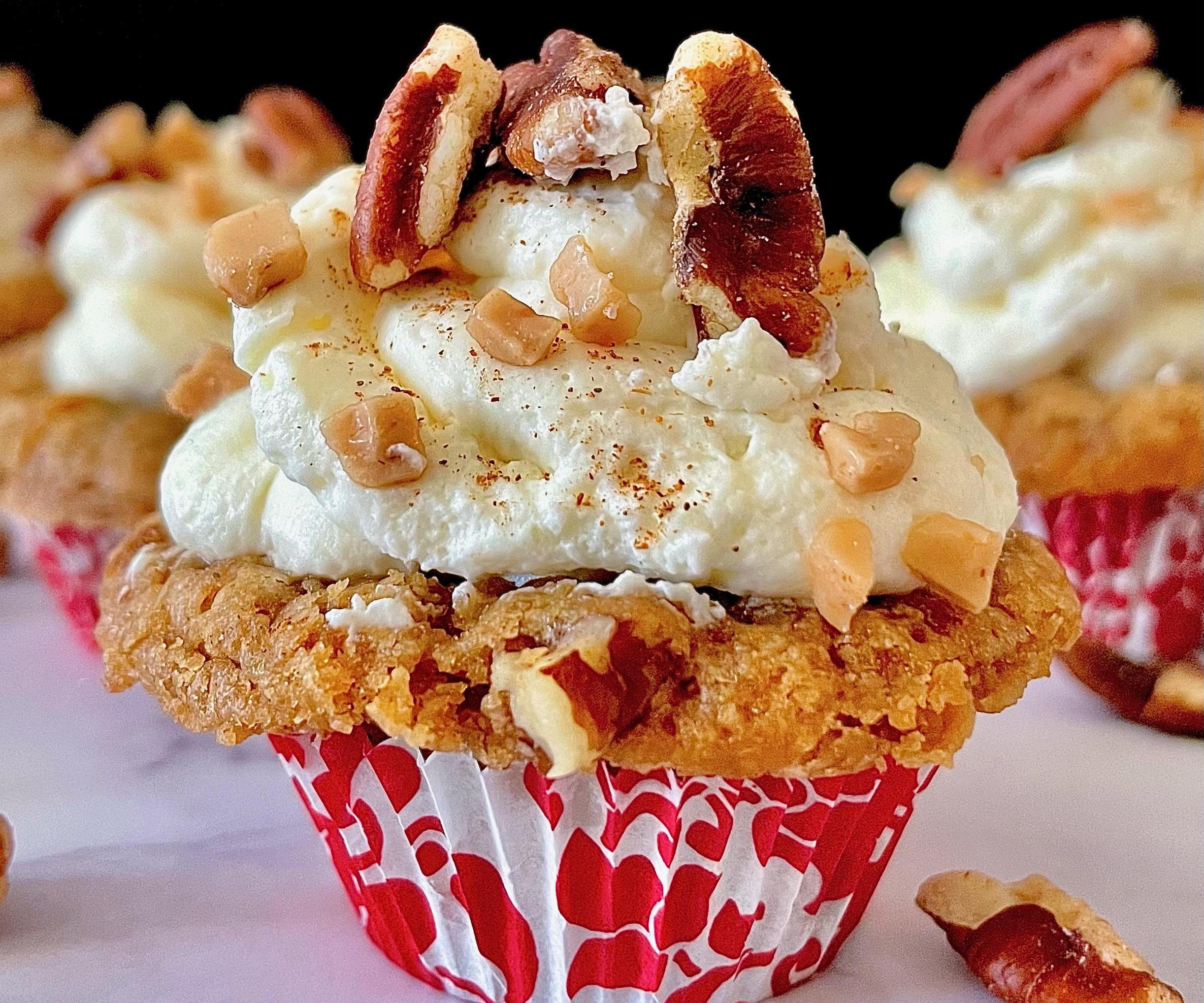 Chocolate Pecan Toffee Mini Cookie Cups