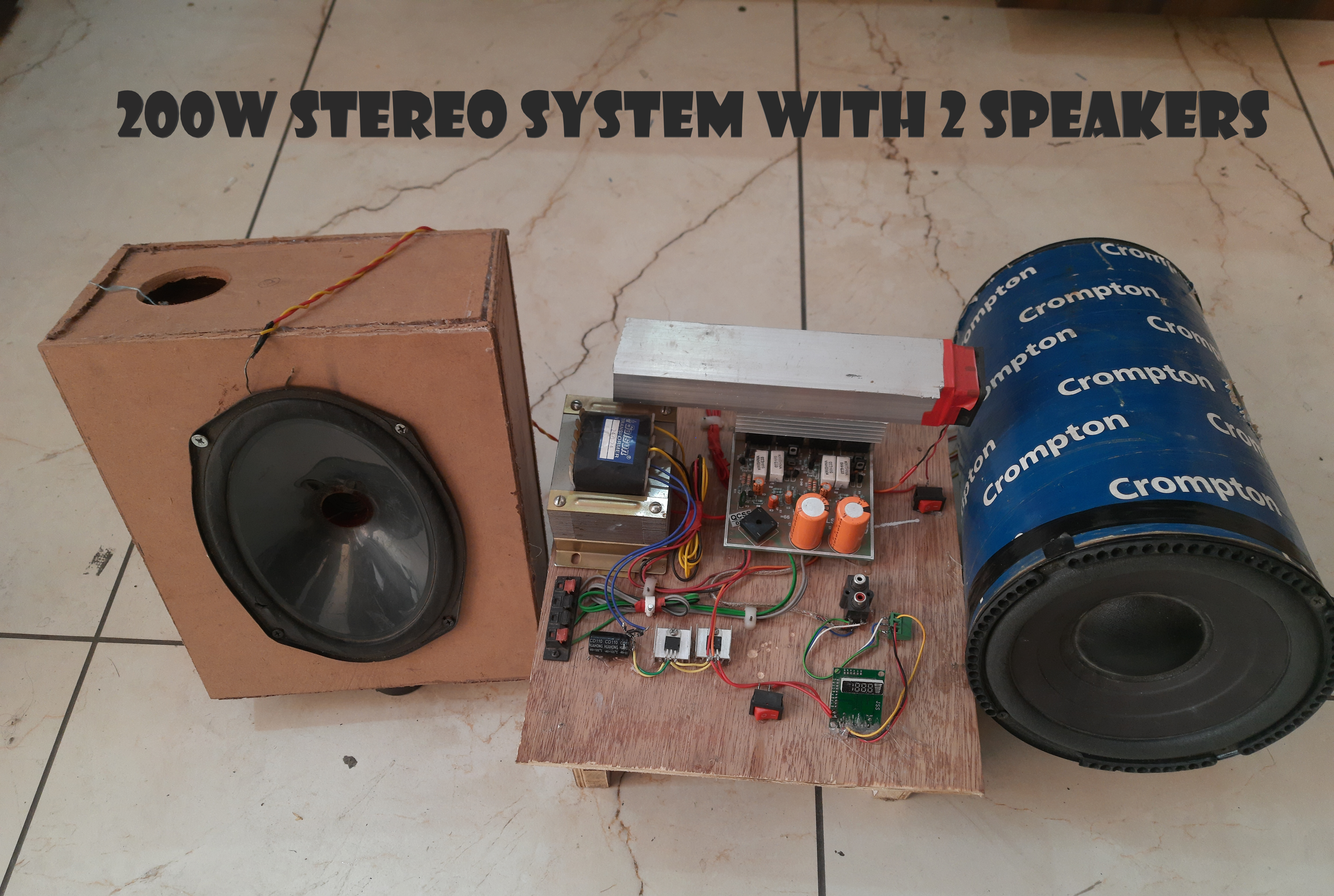 200 Watt Powerful Bass Boosted Stereo System With Bass Tube and Speaker.