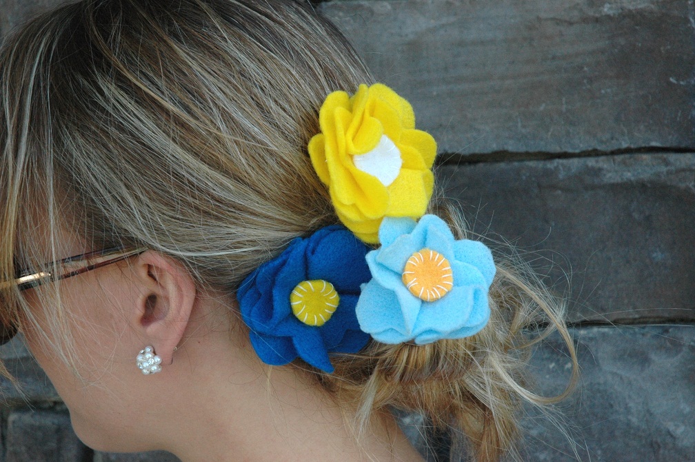 fabric flower hair clip