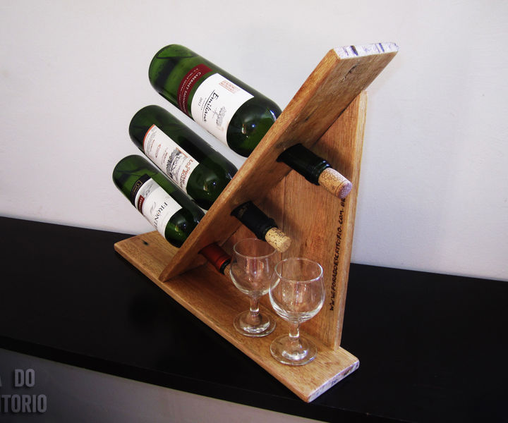 Wine Rack for 3 Bottles Out of Pallet Wood