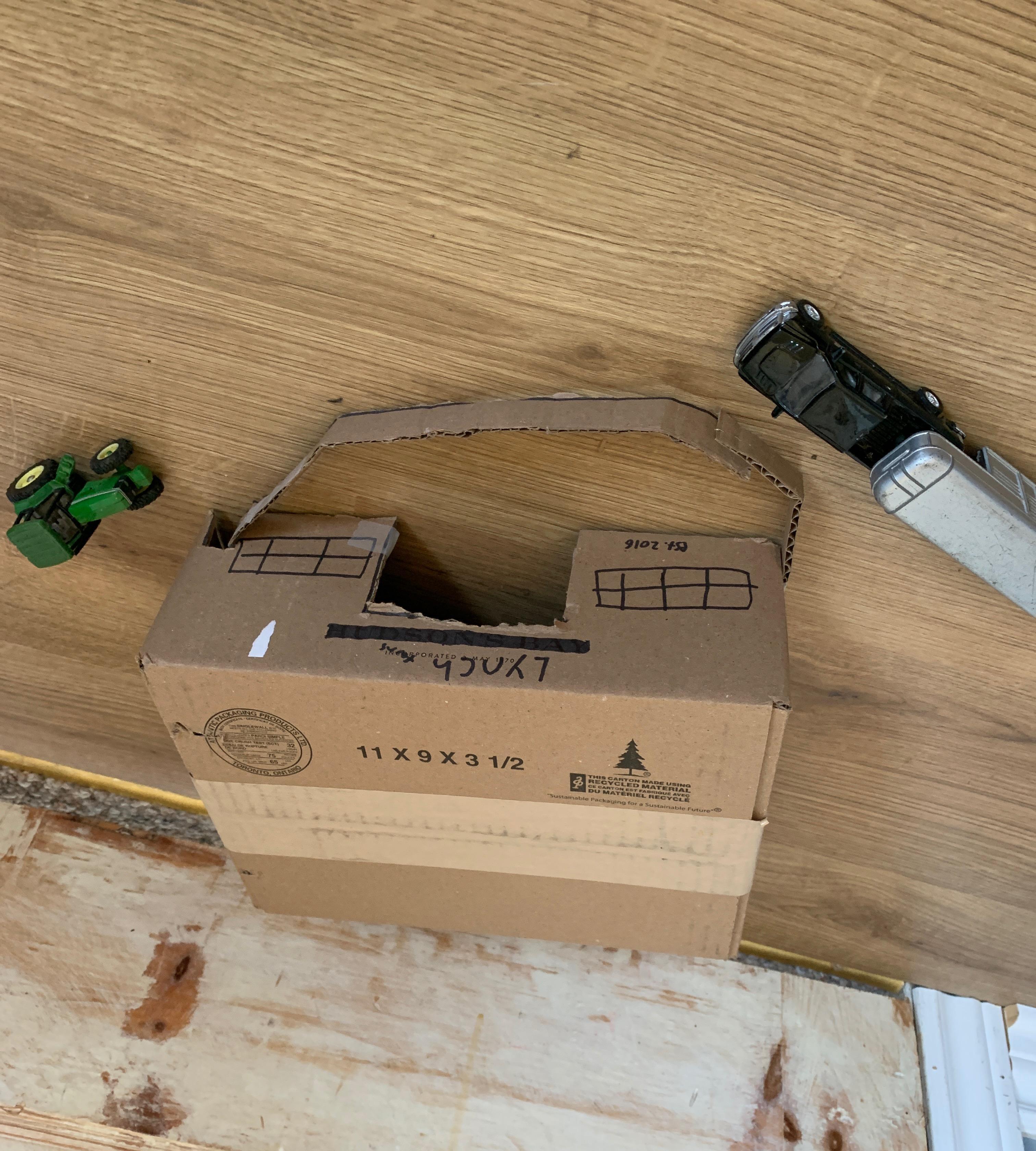 Toy Cardboard Cattle Barn! 