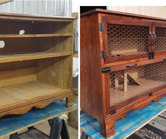 Upcycled Rabbit Hutch From Dresser