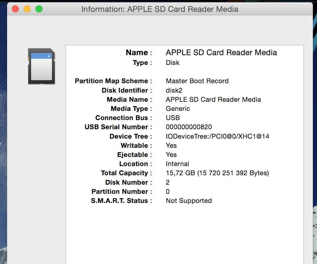 Restore DMG to SD Card - MAC OS X