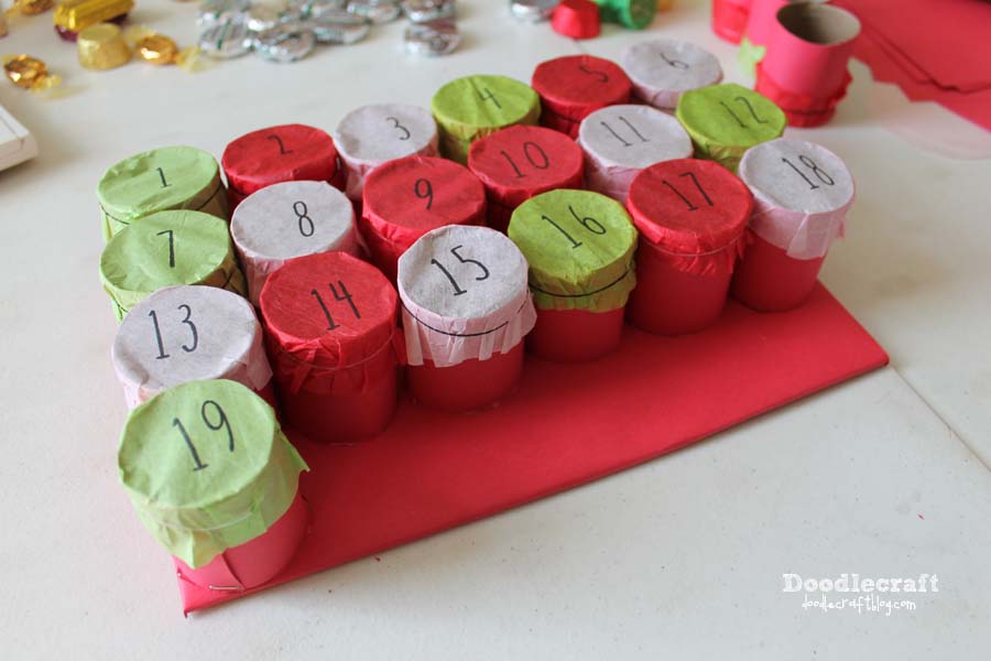 toilet paper roll upcycle craft advent christmas countdown calendar 24 days punch box poke treats (2).JPG