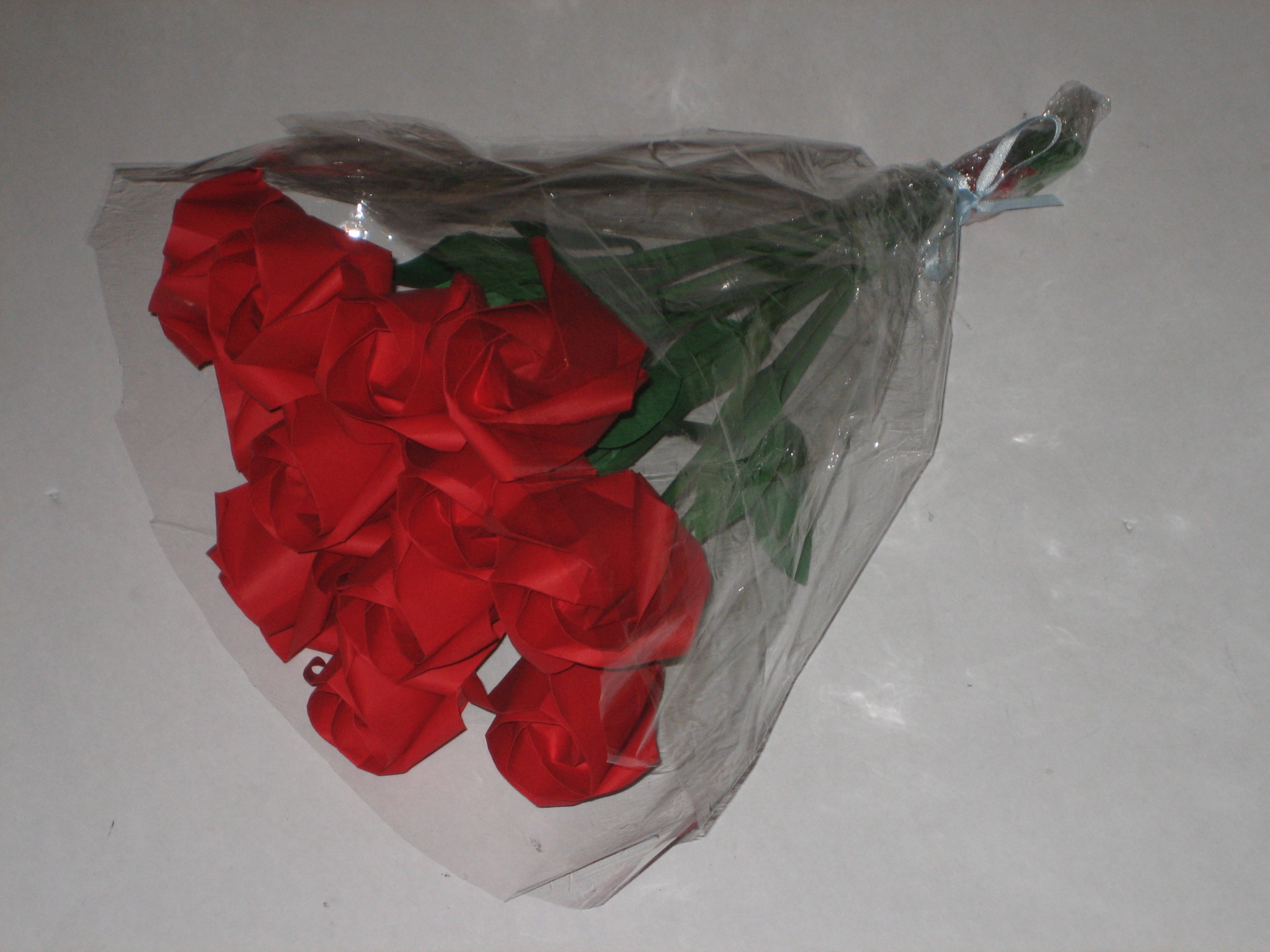 A Dozen Red Origami Roses