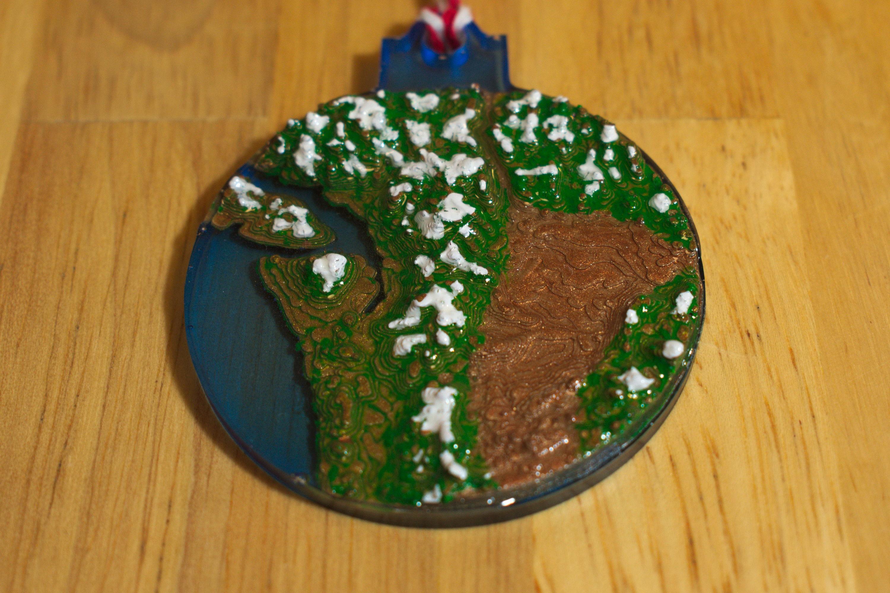 Custom Topographic Resin Ornaments