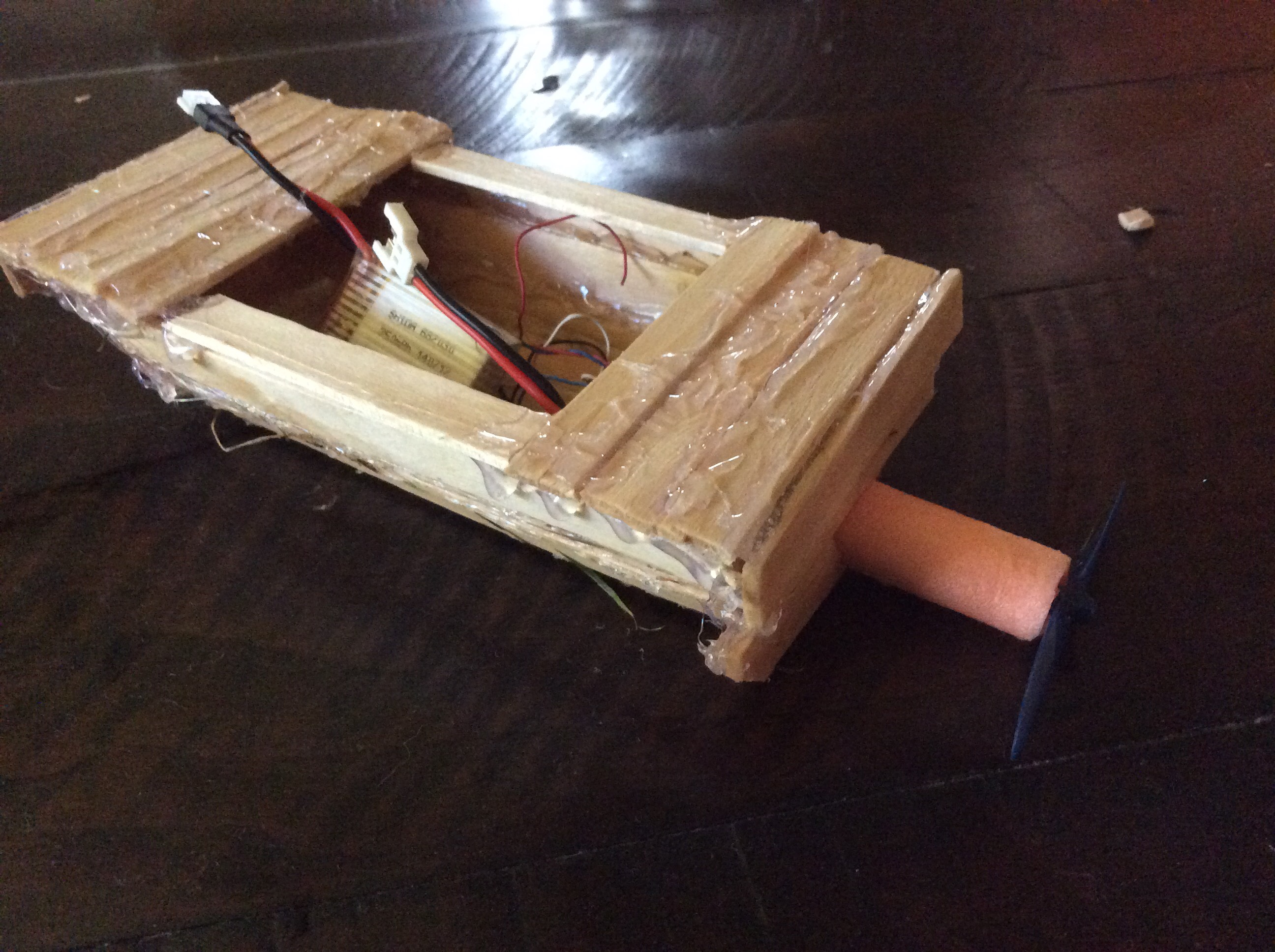 Motorboat Made From Disassembled Drone.