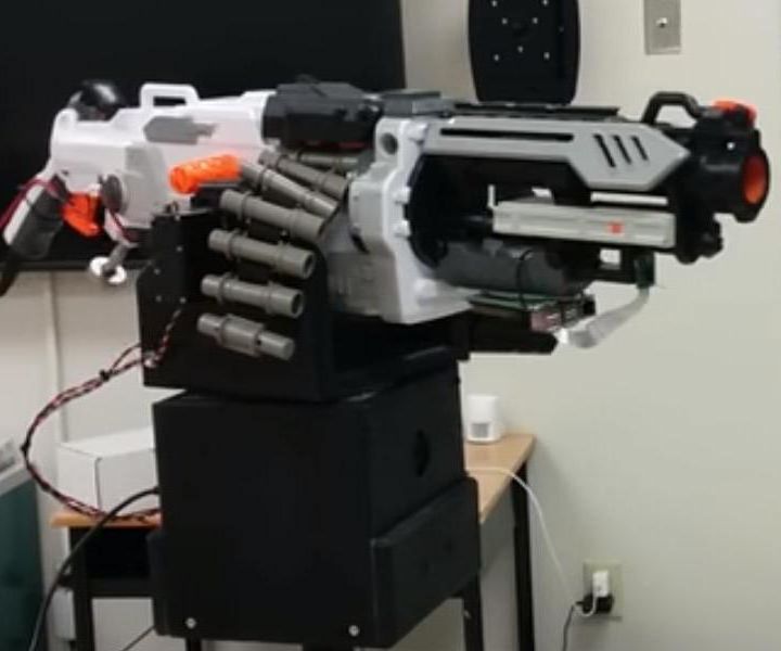 WiFi / Internet / Android Controlled Nerf Vulcan Sentry Gun