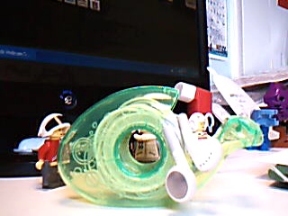 iPod earbud holder out of used tape dispenser