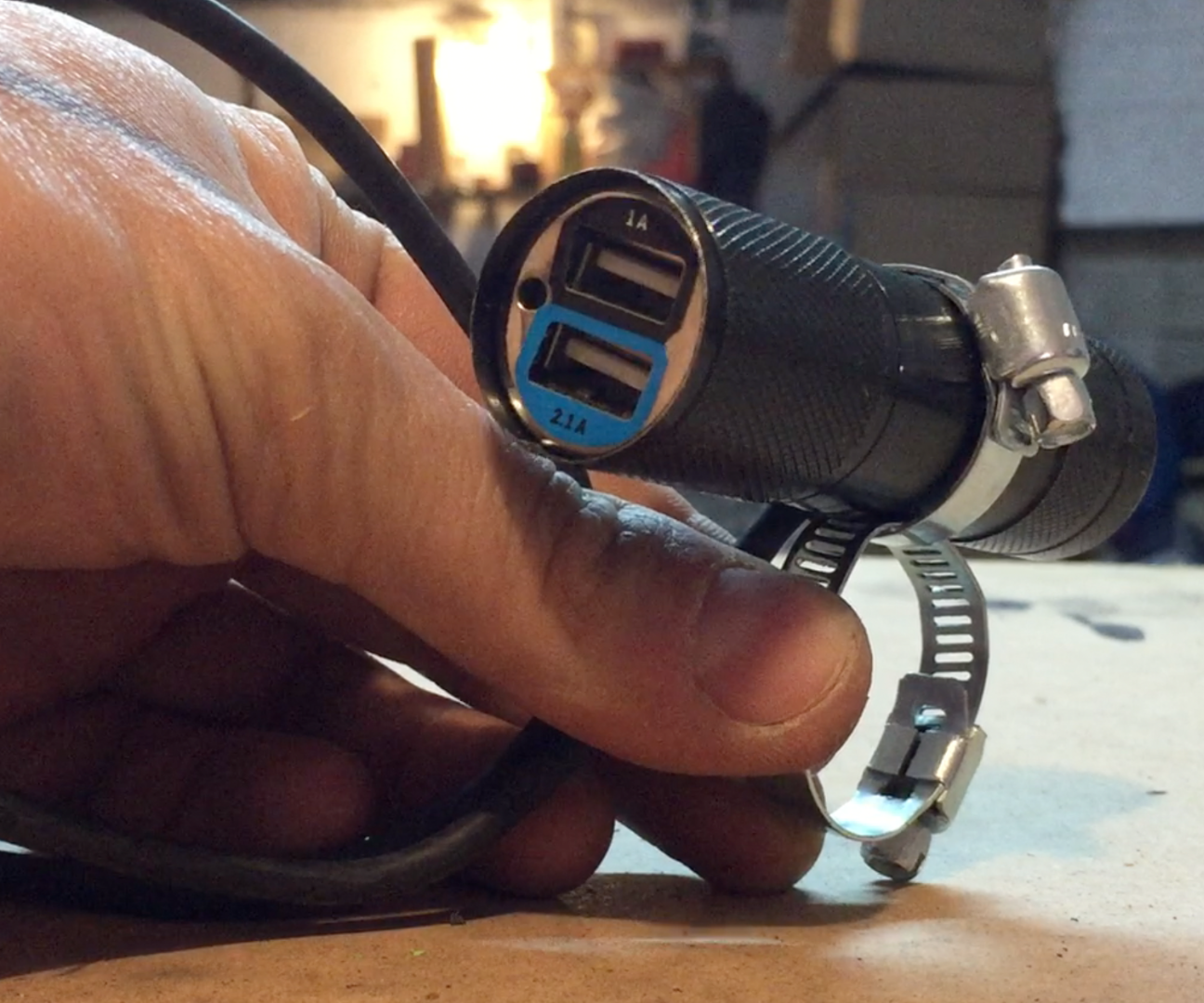 Water resistant motorcycle USB charger - under $10.