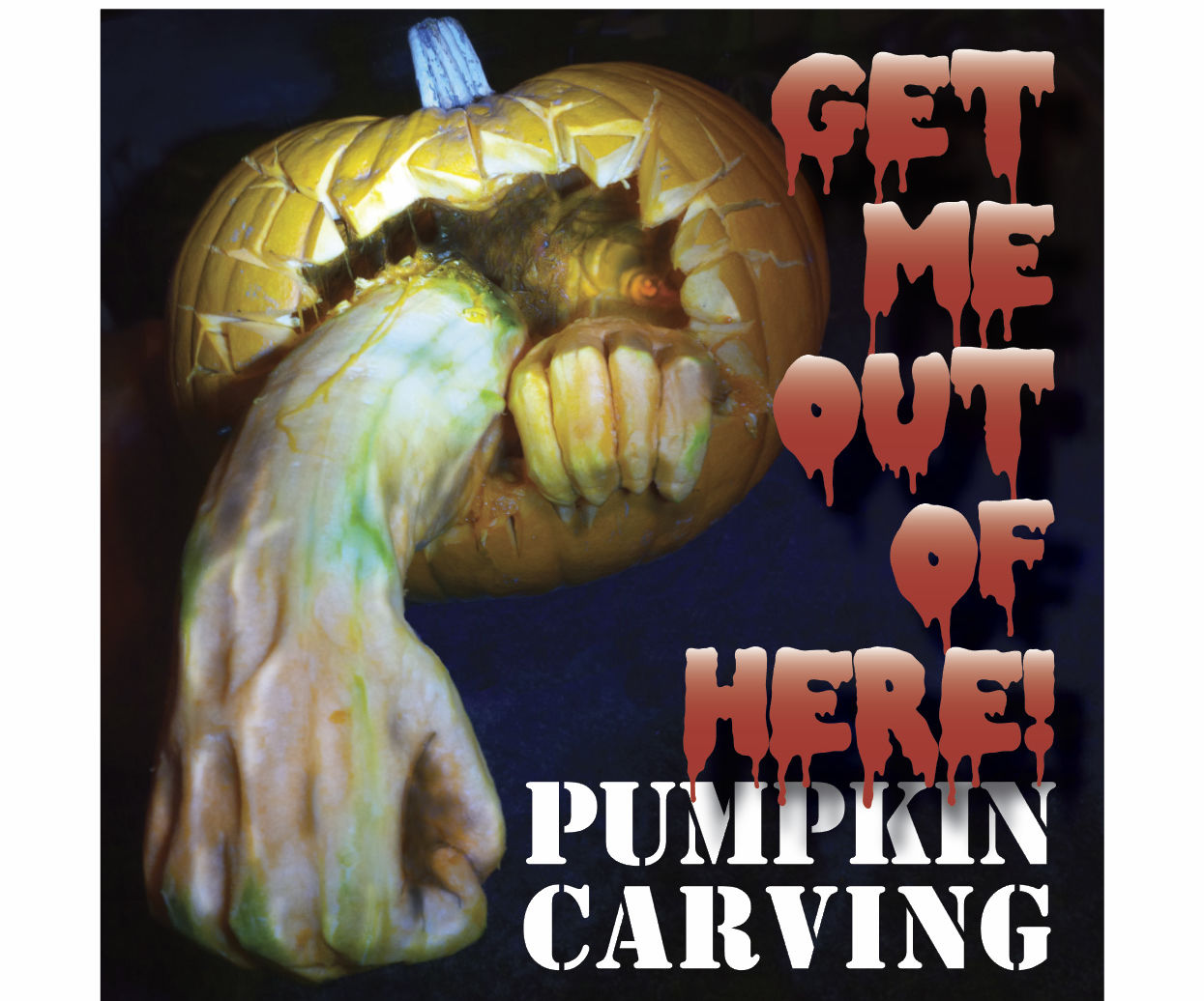 "Get me out of here!" pumpkin carving