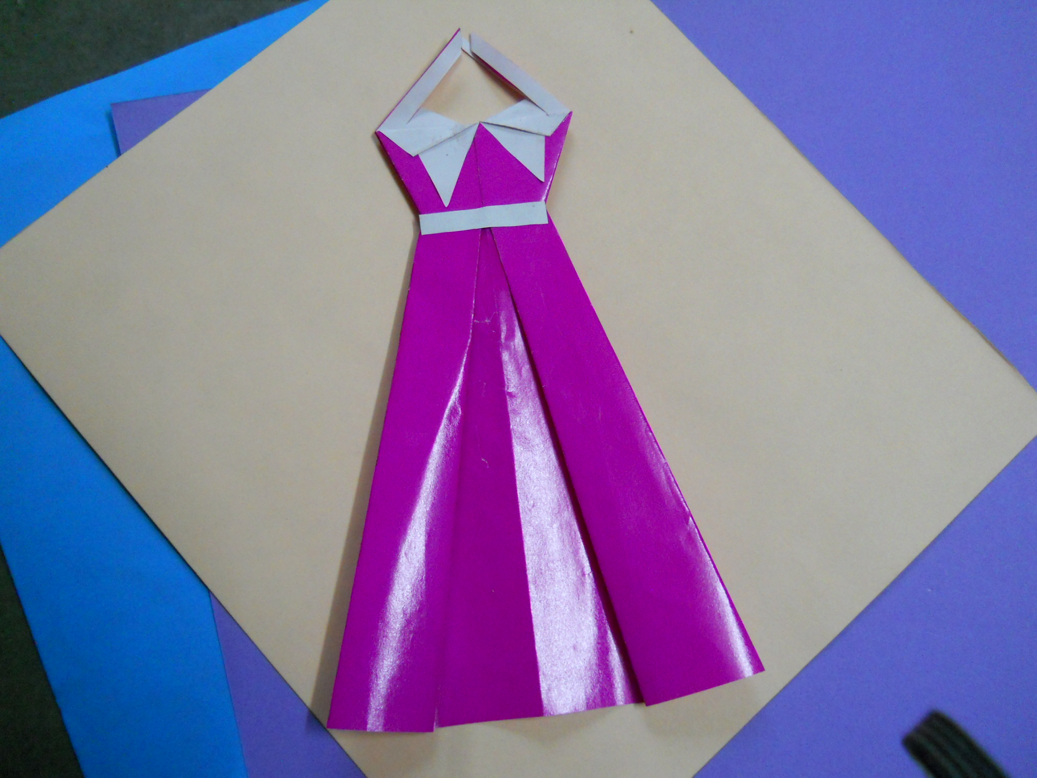 origami dress card