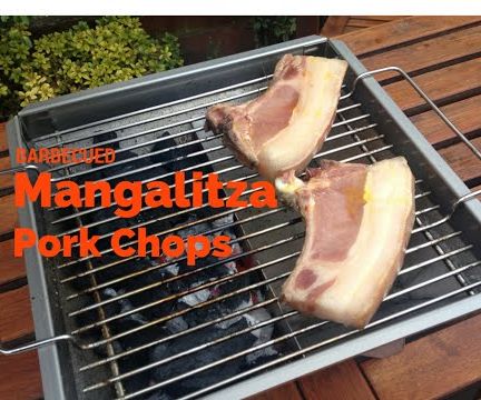 Mangalitza pork on the charcoal grill