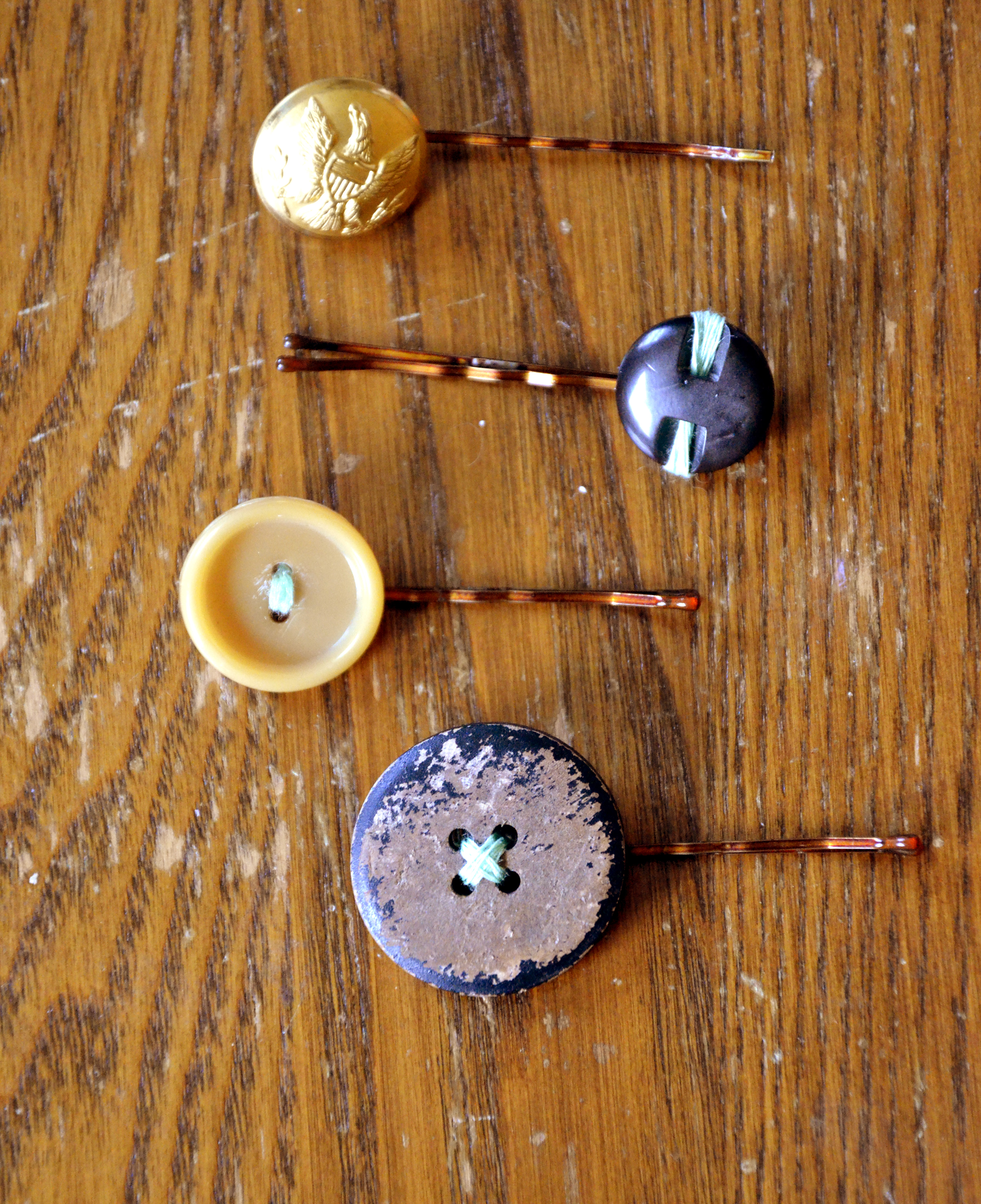 Make Your Own Button Barrettes