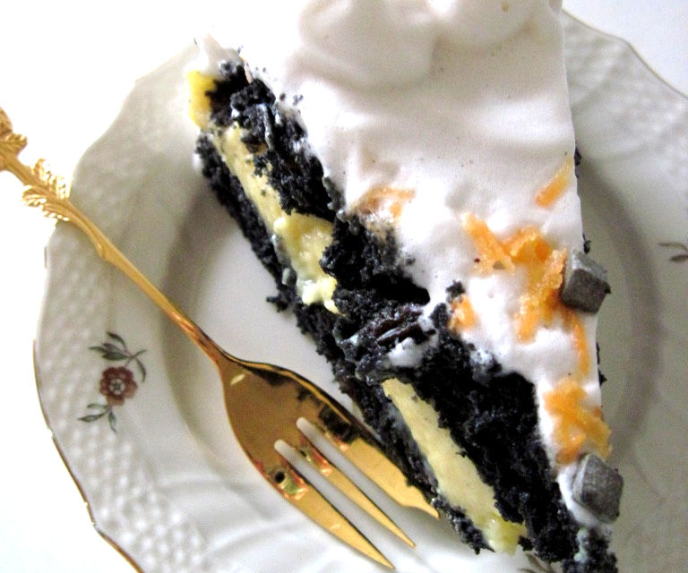 Licorice Cake With Orange Filling