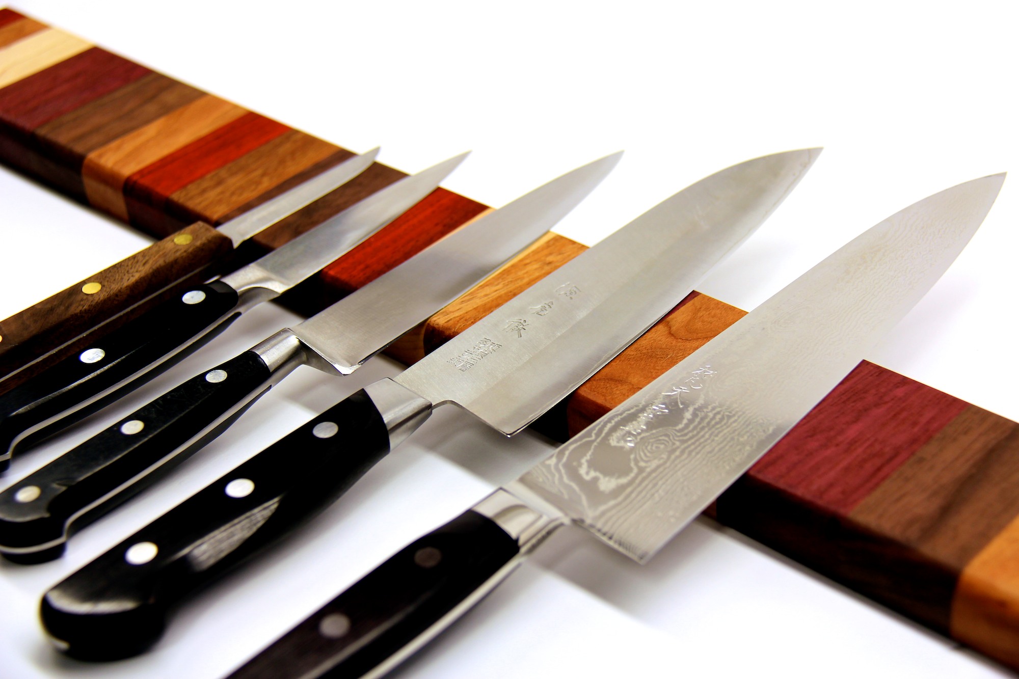 Rainbow Wood Magnetic Knife Strip
