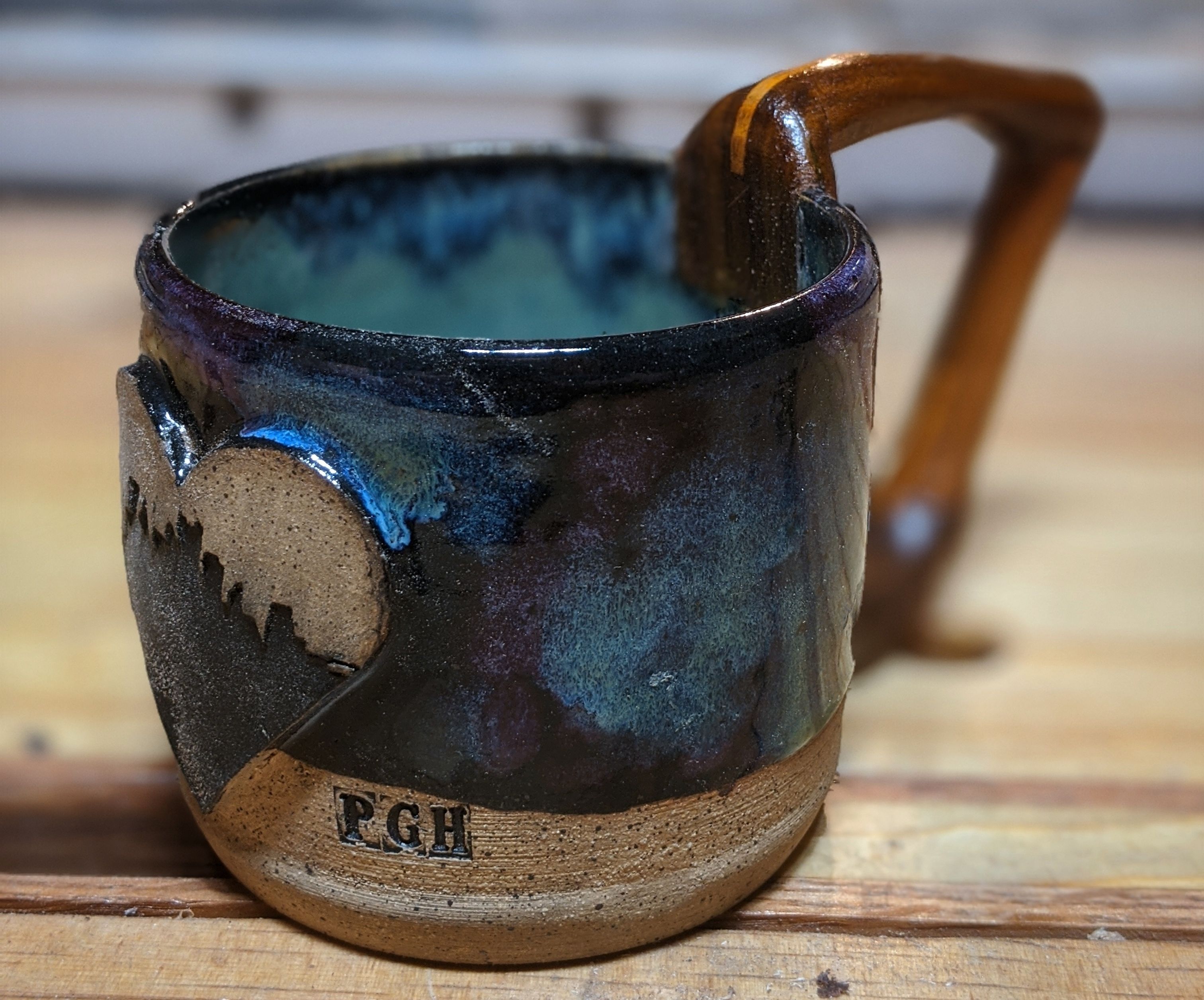 Ceramic Mug With Wooden Handle