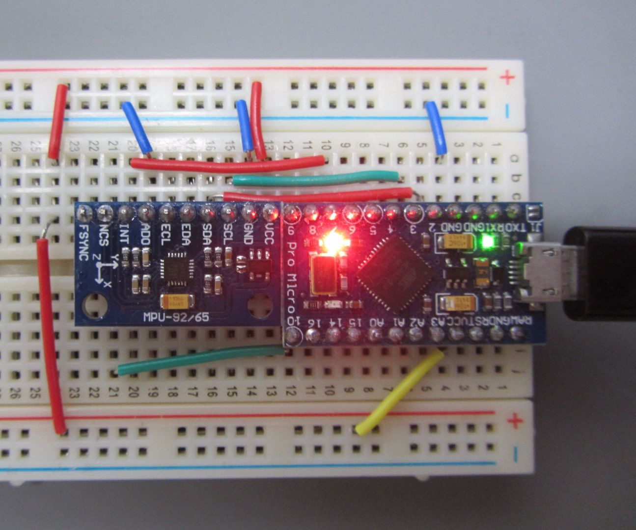 MPU-9150/9250 IMU with Arduino Pro-Micro