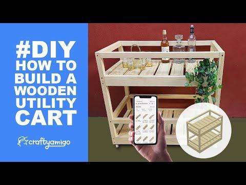 #DIY How to Build a Wooden Utility Cart 🍻 | craftyamigo