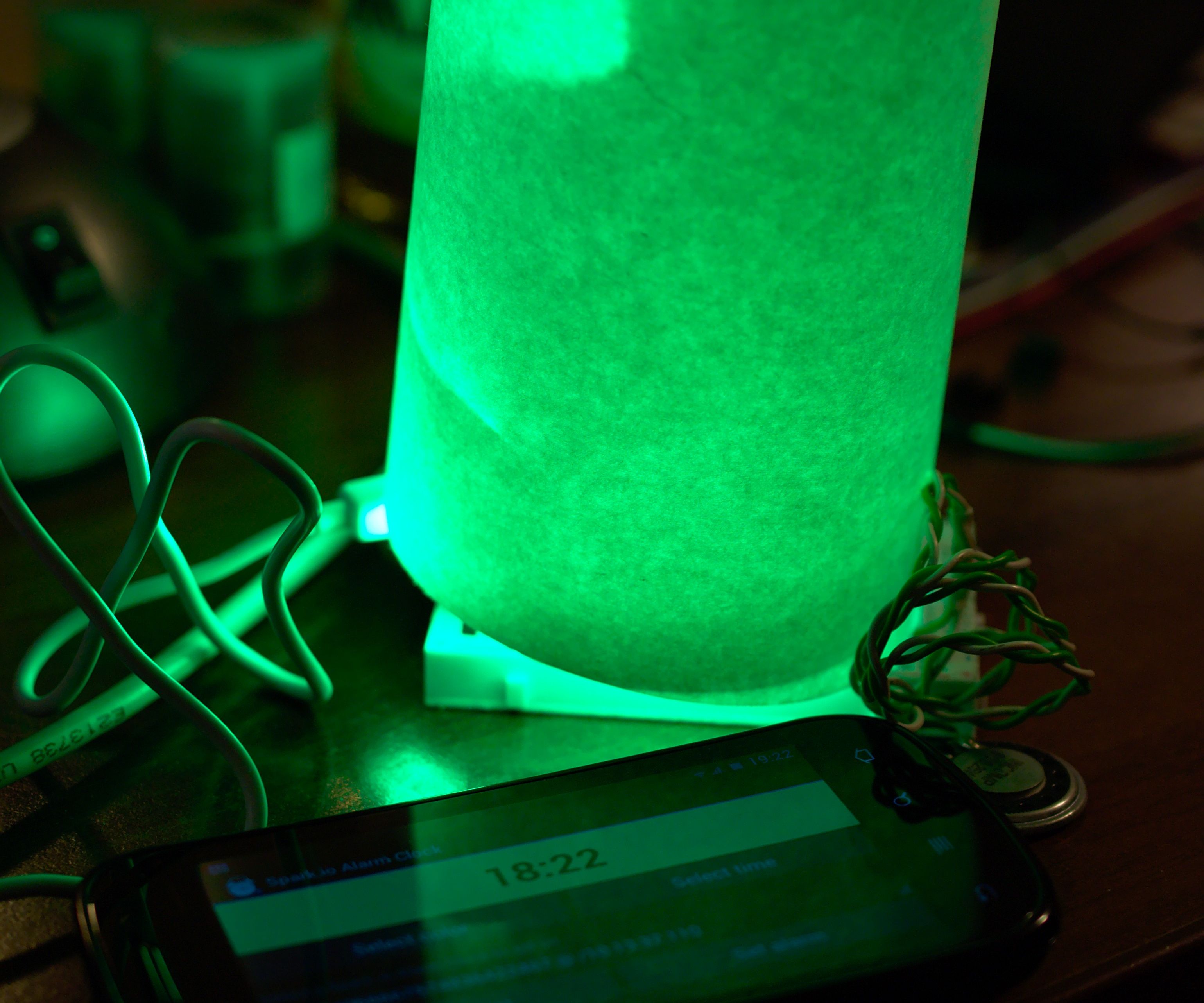 Spark.io Alarm Clock with mood light