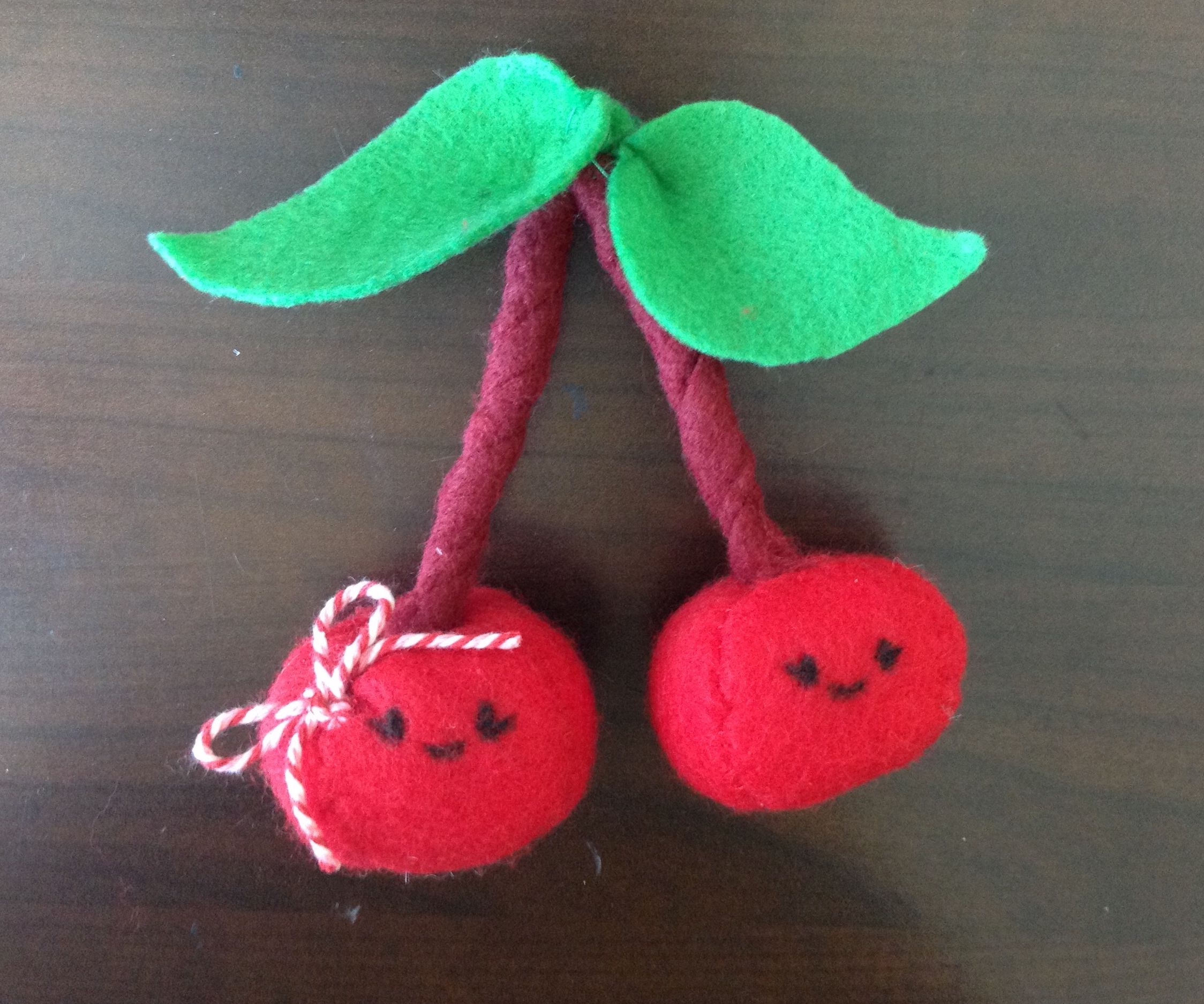 Felt Cherry Plush Keychain