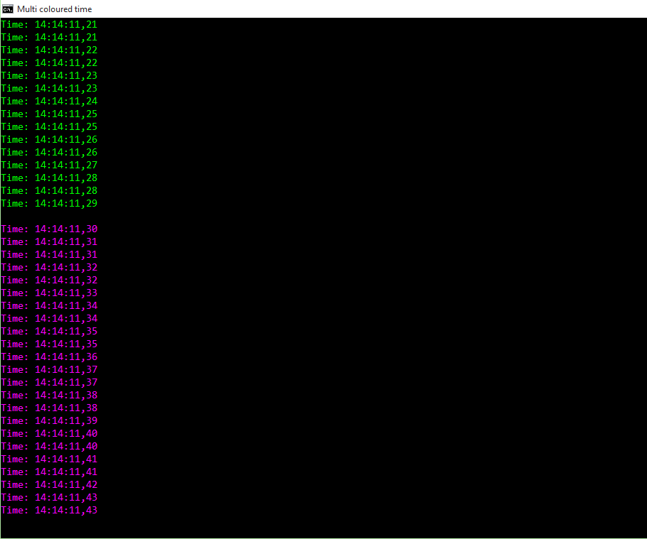 Fun Rainbow Clock for Batch Files