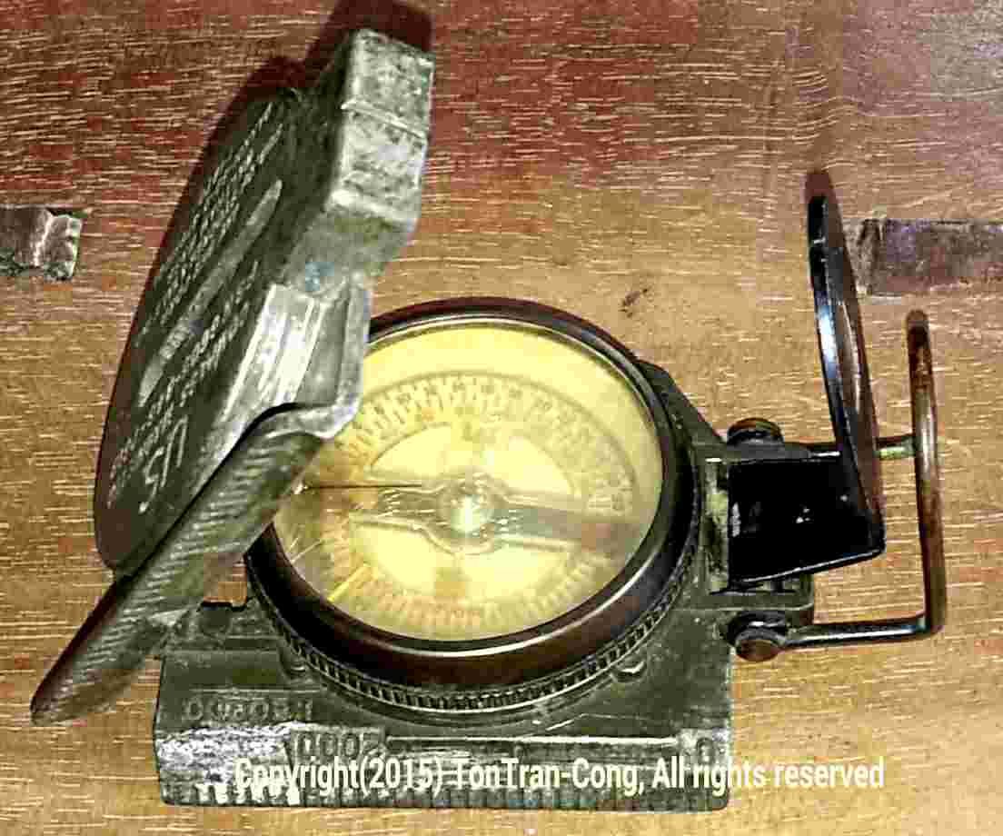 Determining local magnetic declination by a magnetic compass