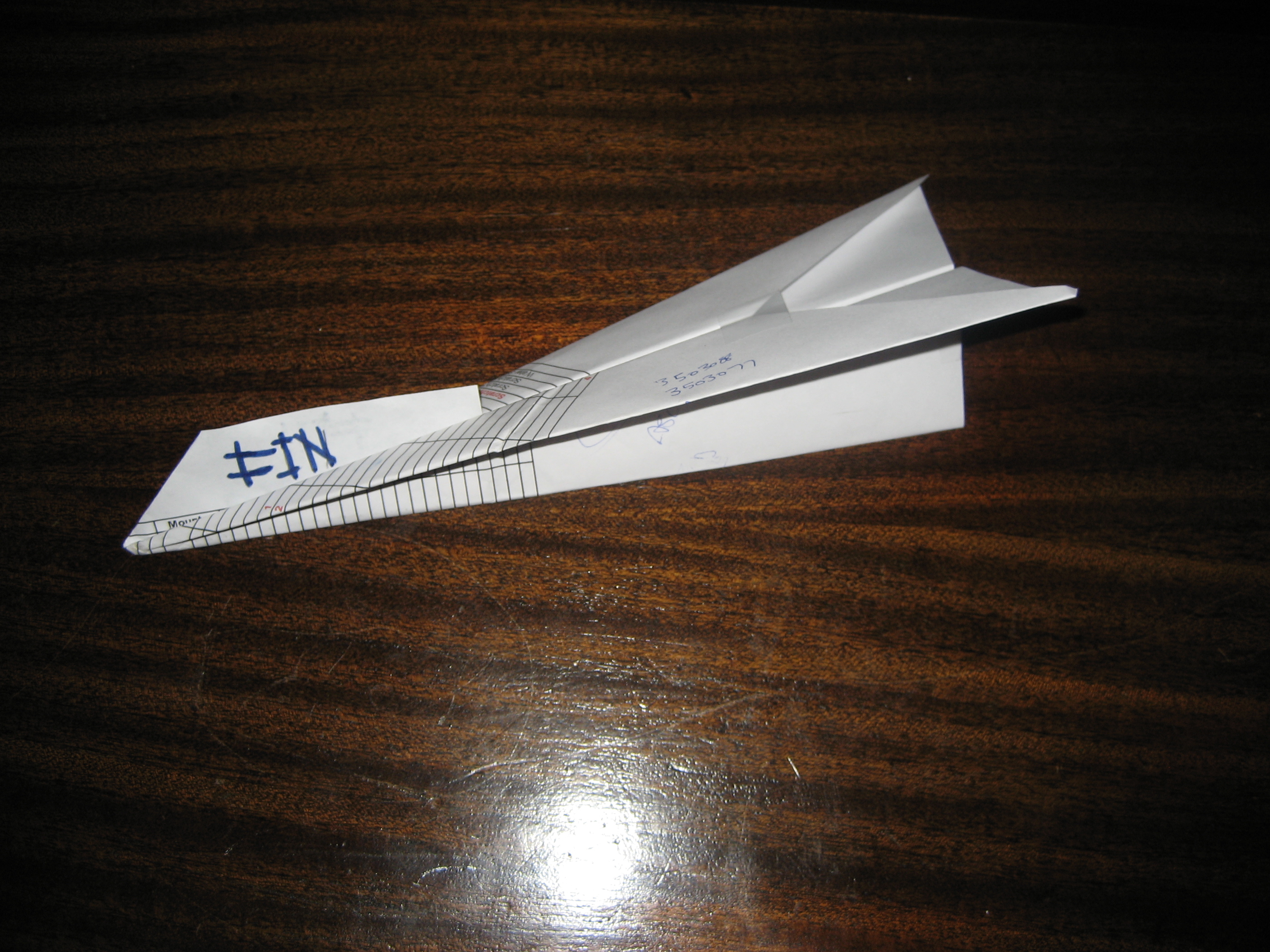 The Fin Paper Airplane