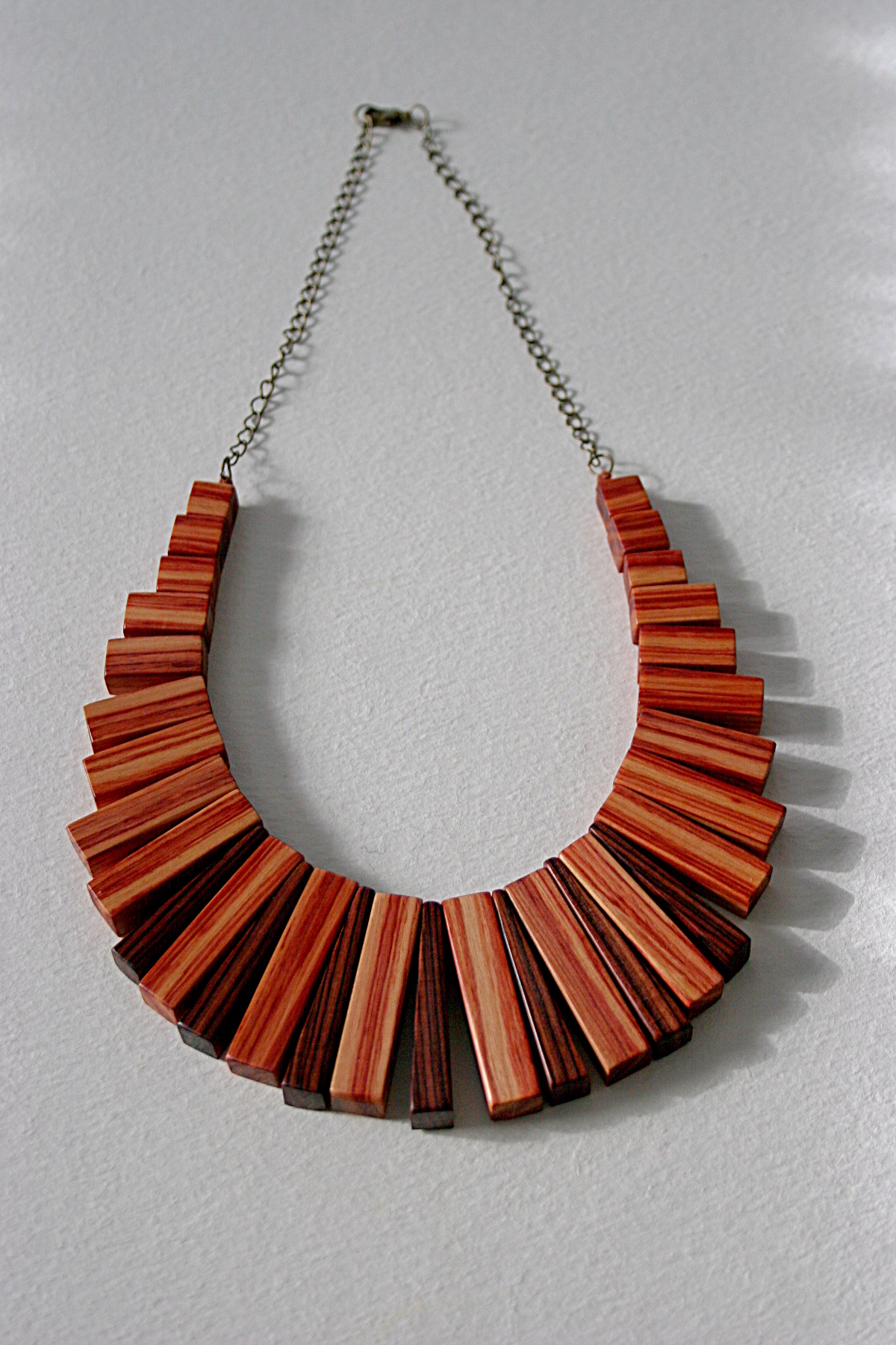 Art Deco Wood Necklace