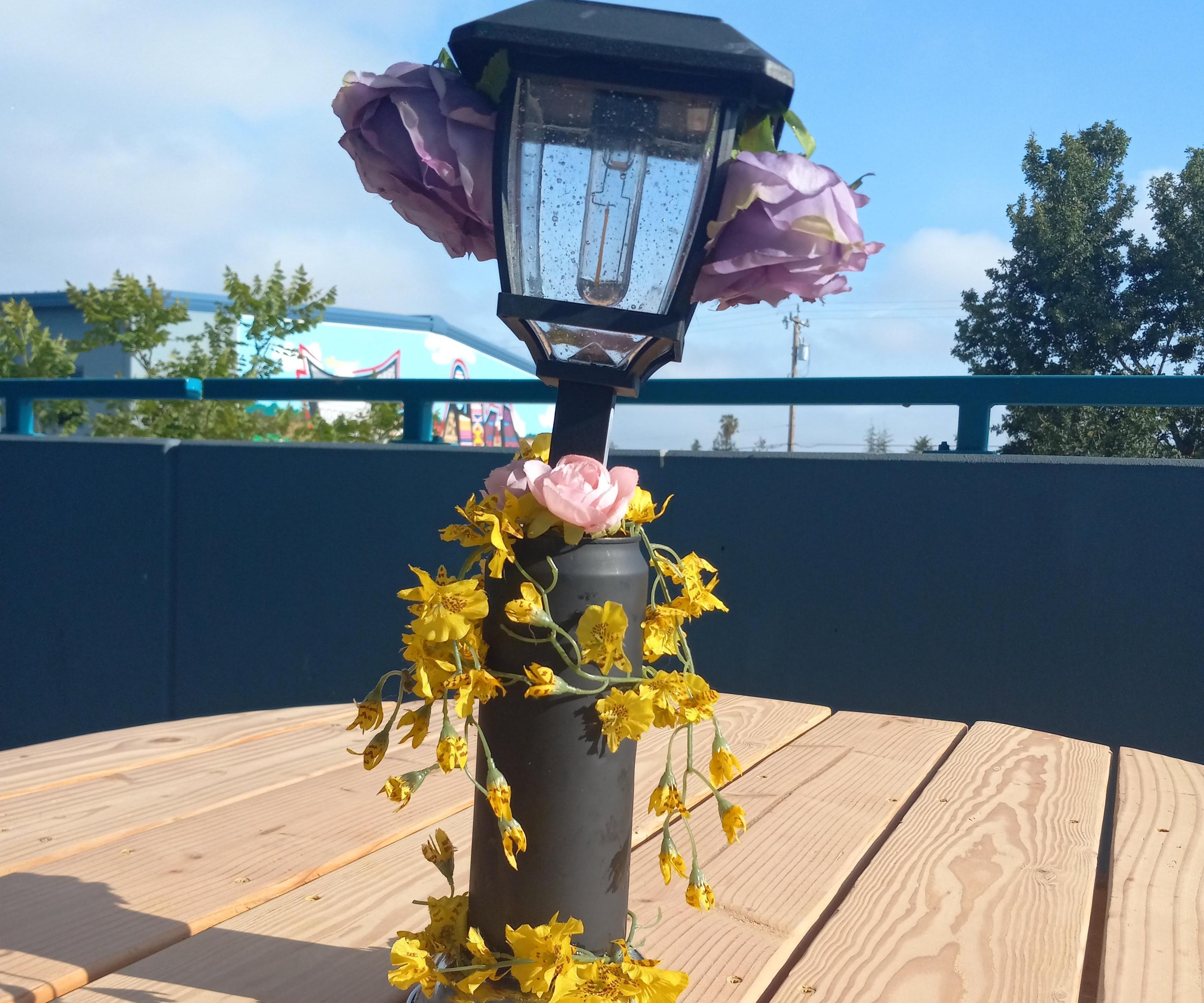 Upcycled Tin Container Solar Light Display